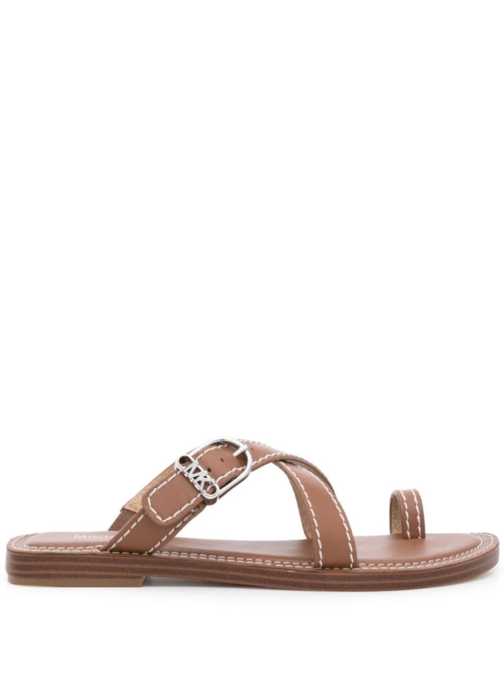 Michael Michael Kors Ashton leather flat sandals.