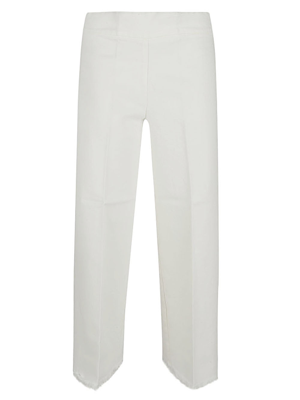 Avenue Montaigne Cropped frayed denim trousers