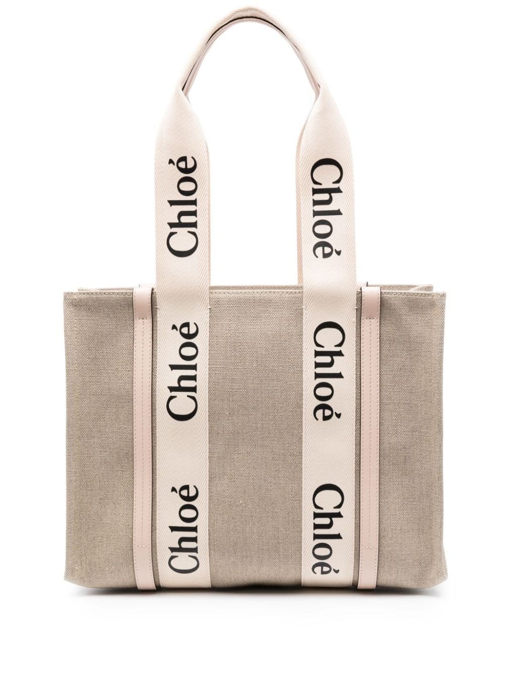 Chloe Woody Small Linen Tote