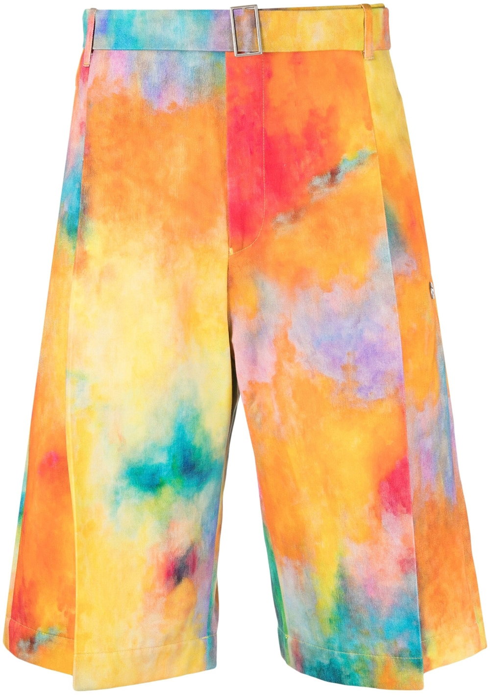 Ãtudes Tie-dye print cotton shorts