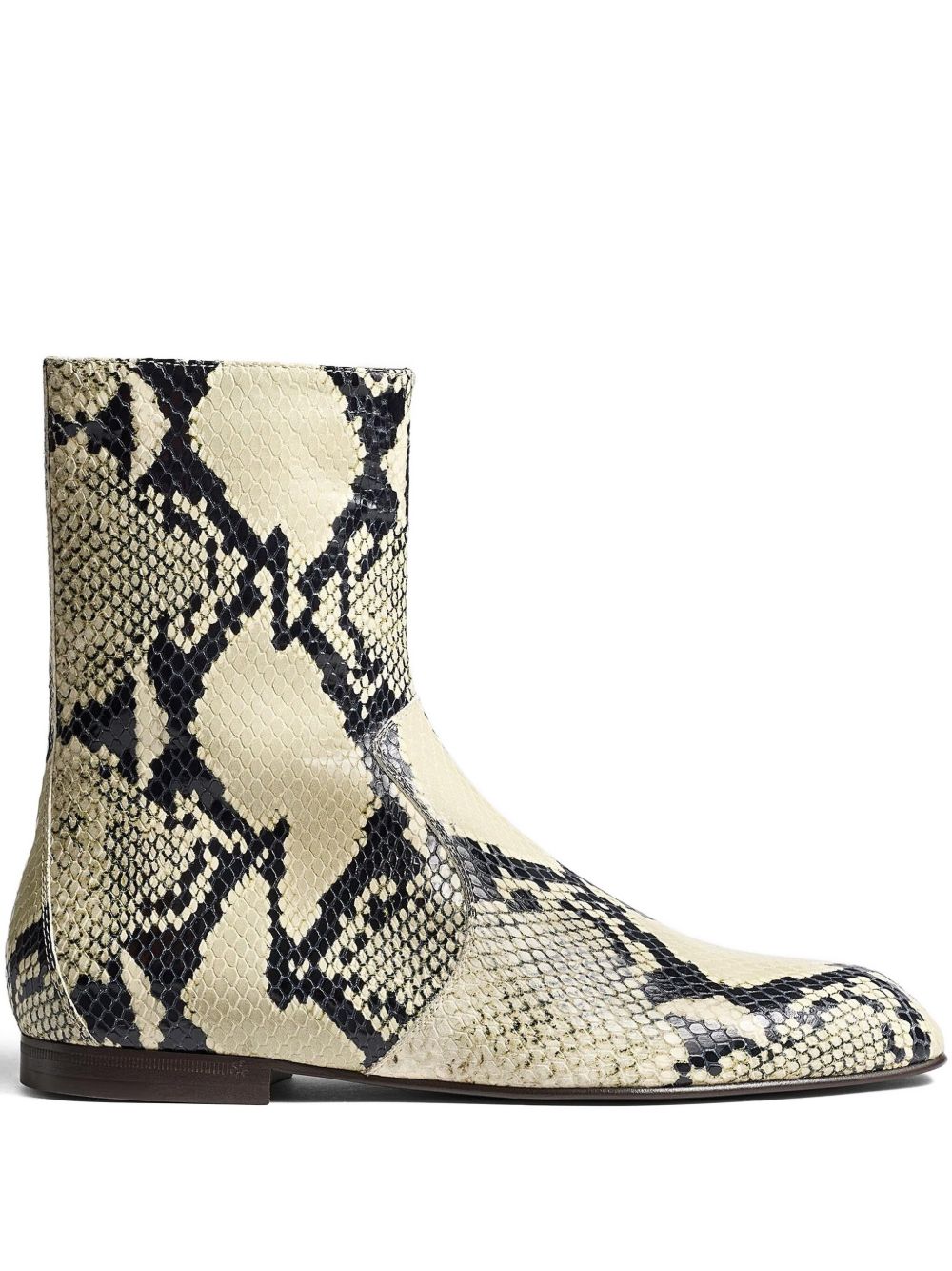 KHAITE Colt Snake-Effect Leather Ankle Boots