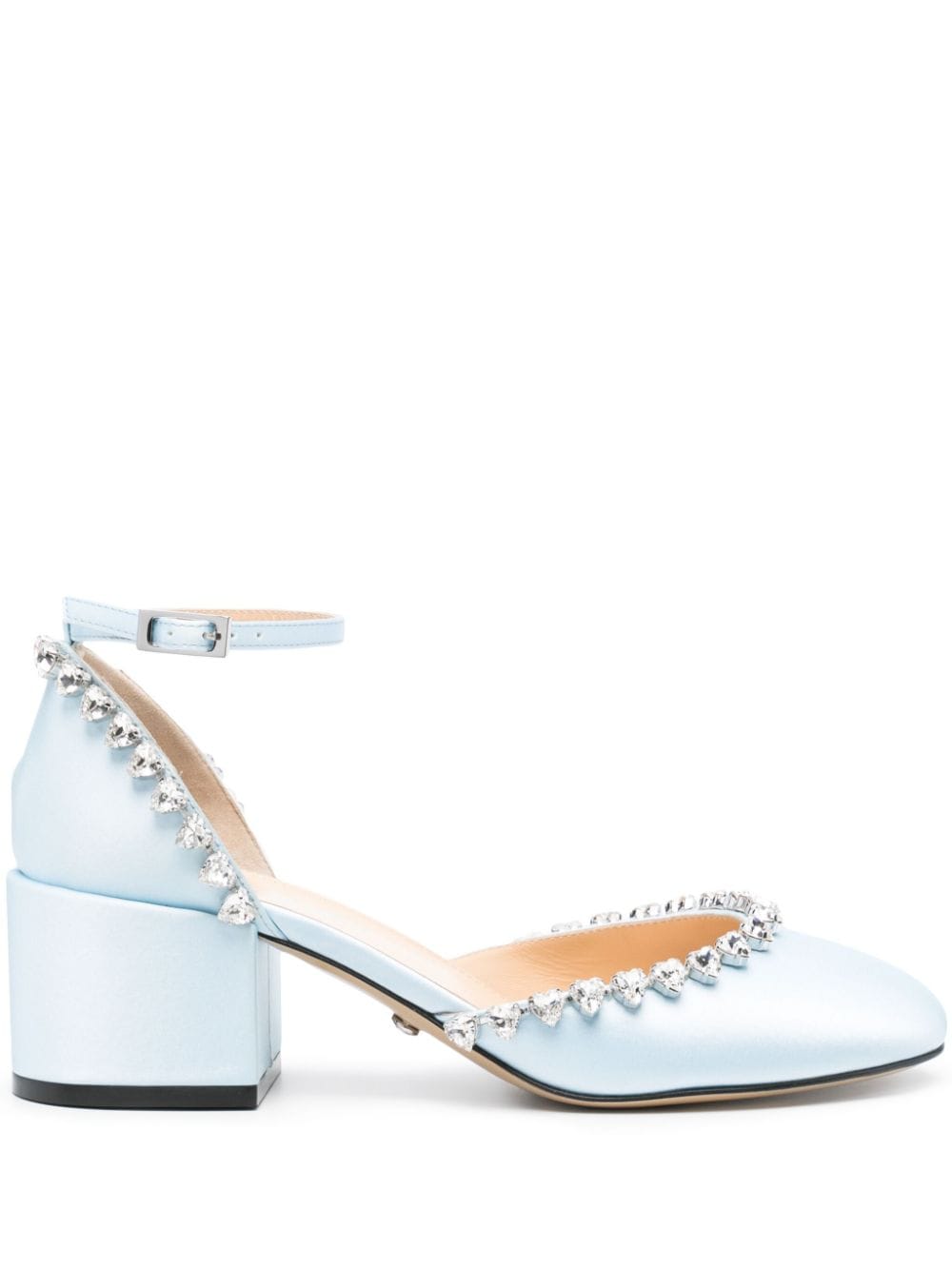 Mach & Mach Audrey Satin Crystal Embellished Pumps