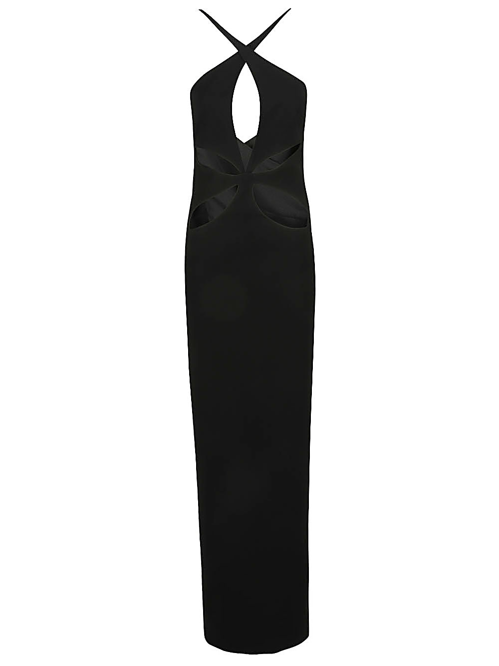 Monot Pre Cut-out detail silk crepe long dress