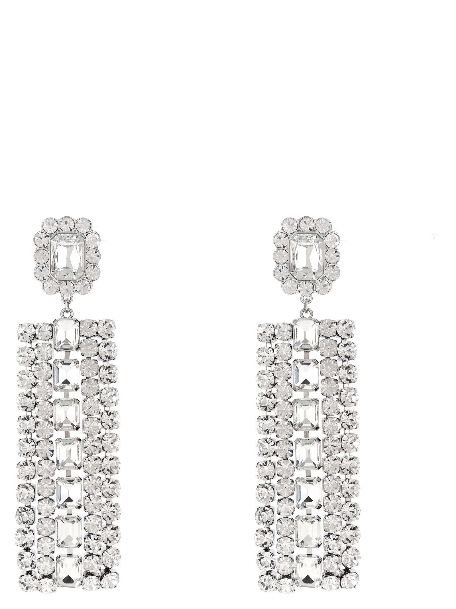 Self-Portrait Multi Crystal Droplet Earrings