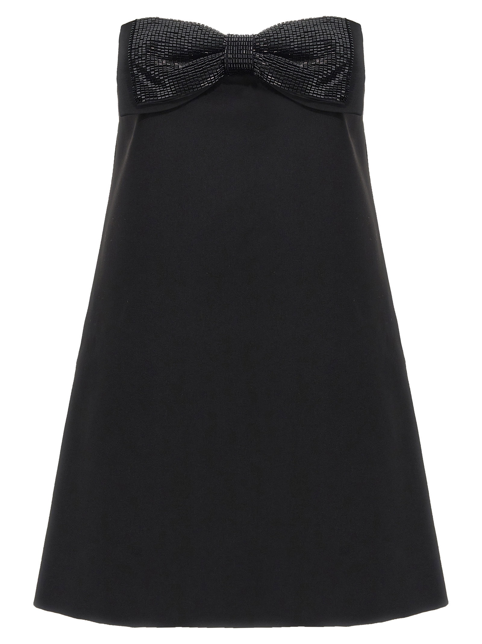 Self-Portrait Black Crepe Bandeau Mini Dress