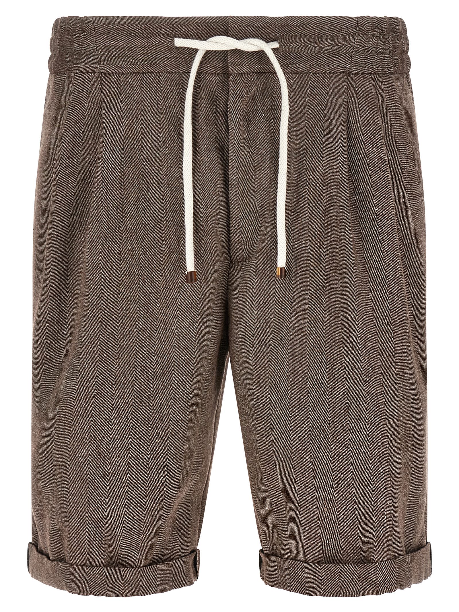Brunello Cucinelli Linen And Wool Bermuda Shorts