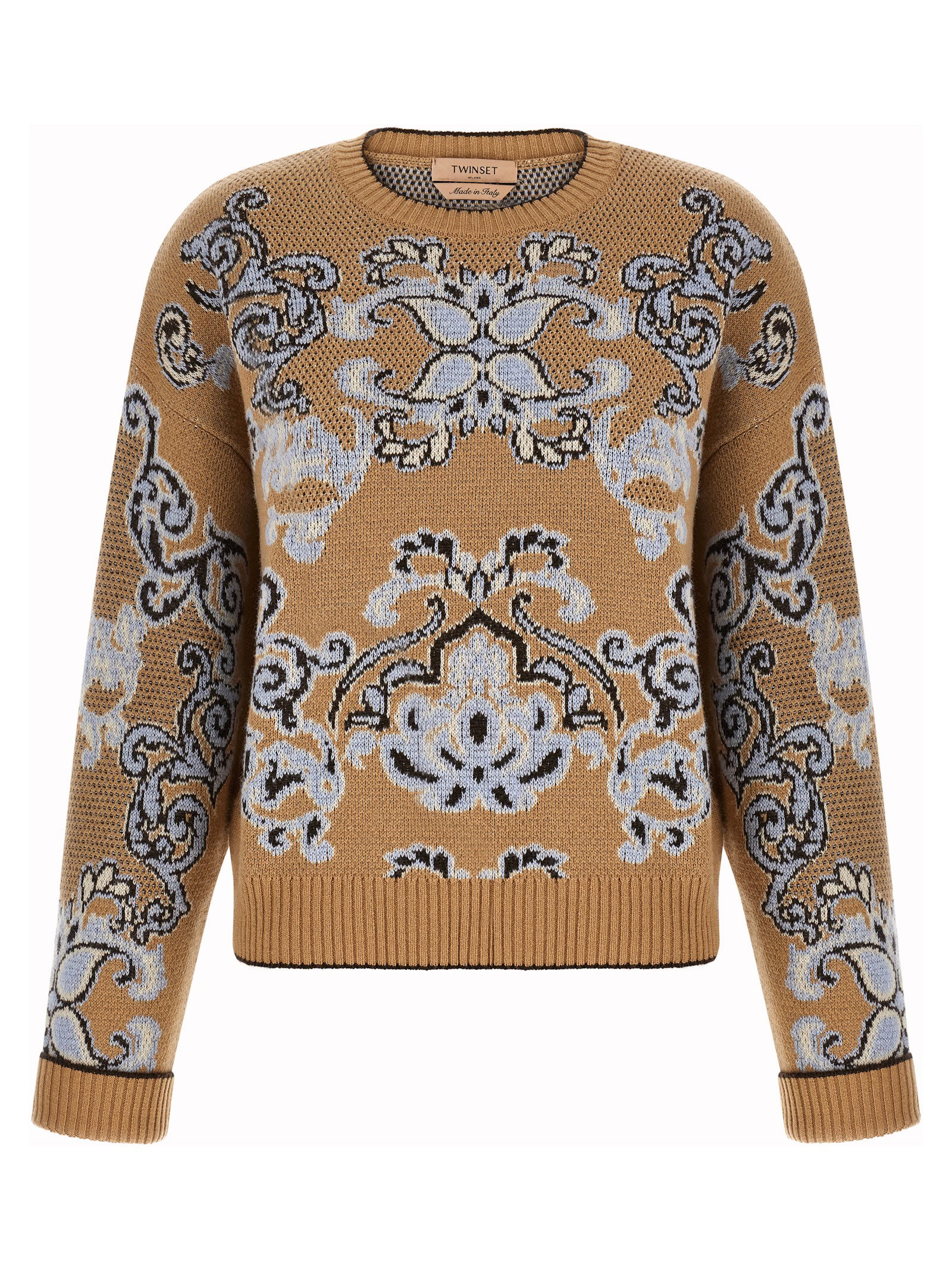 Twin Set Jacquard Wool Blend Sweater