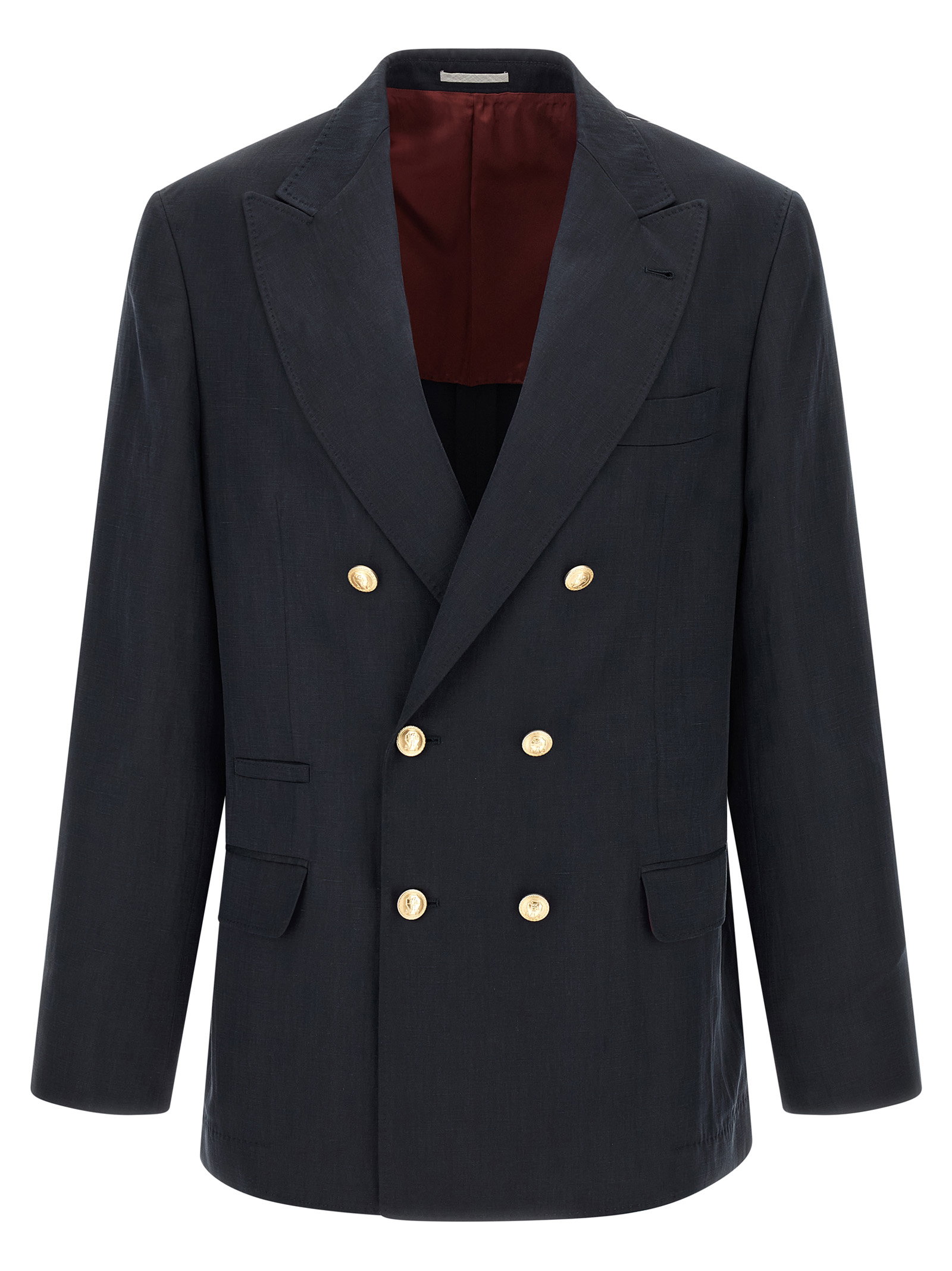 Brunello Cucinelli Silk Twill And Linen Délavé Blazer