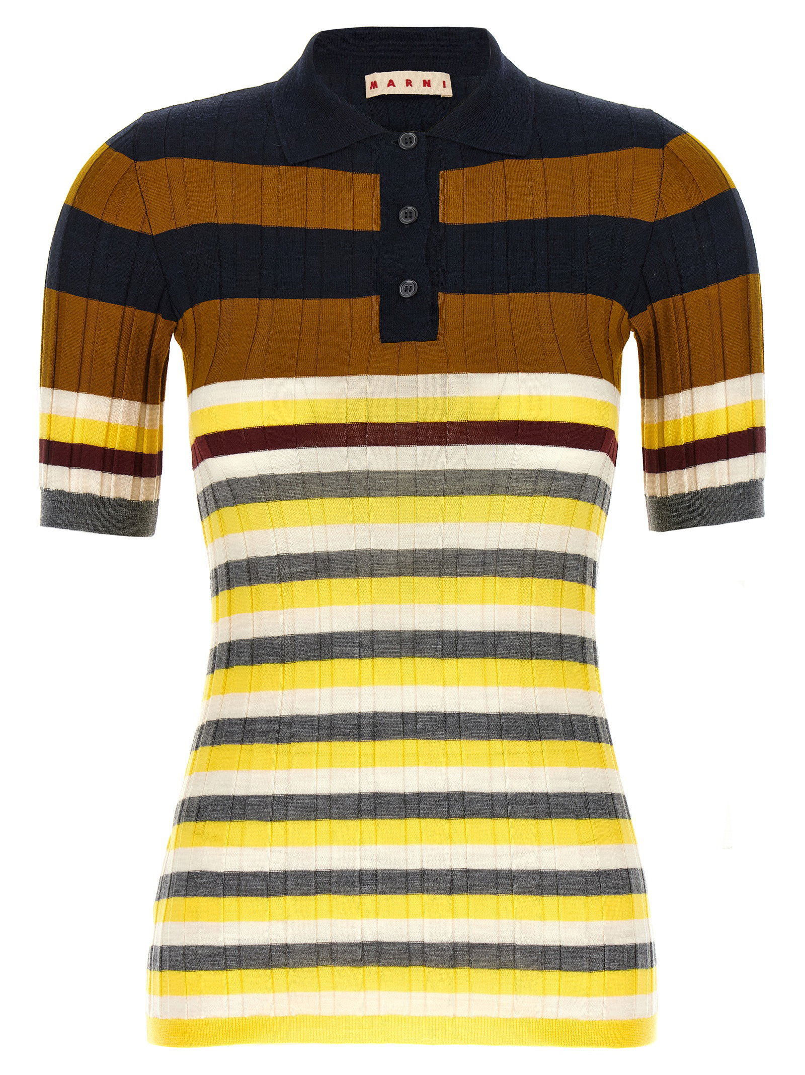 Marni Ribbed Wool Polo Shirt