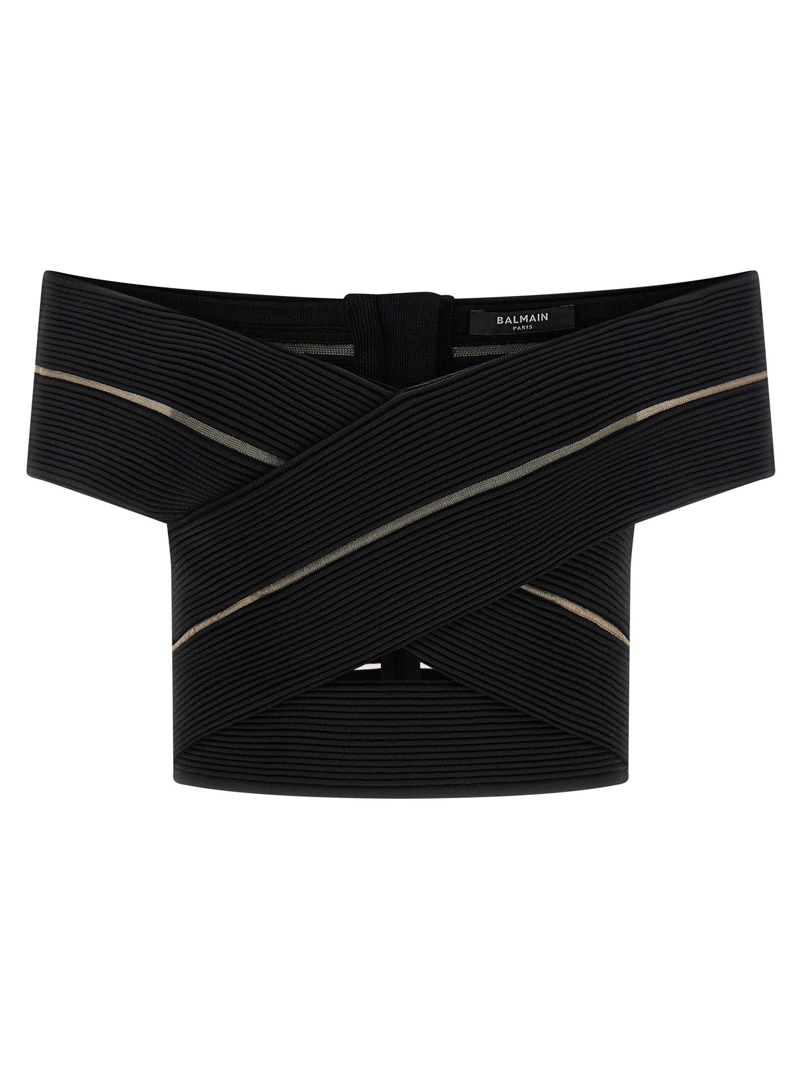 Balmain Off-the-shoulder Crop Top