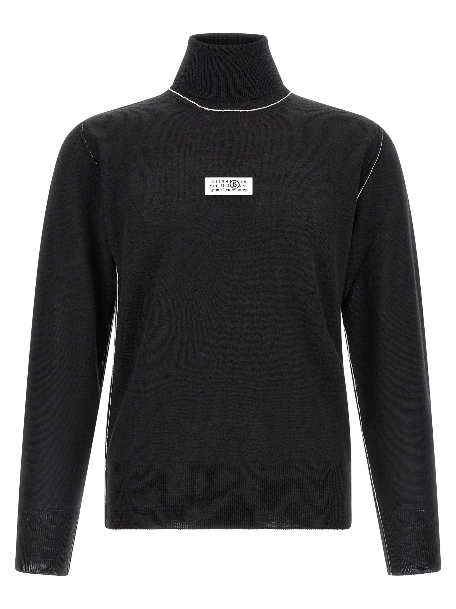 Mm6 Maison Margiela Turtleneck Sweater With Contrast Stitching