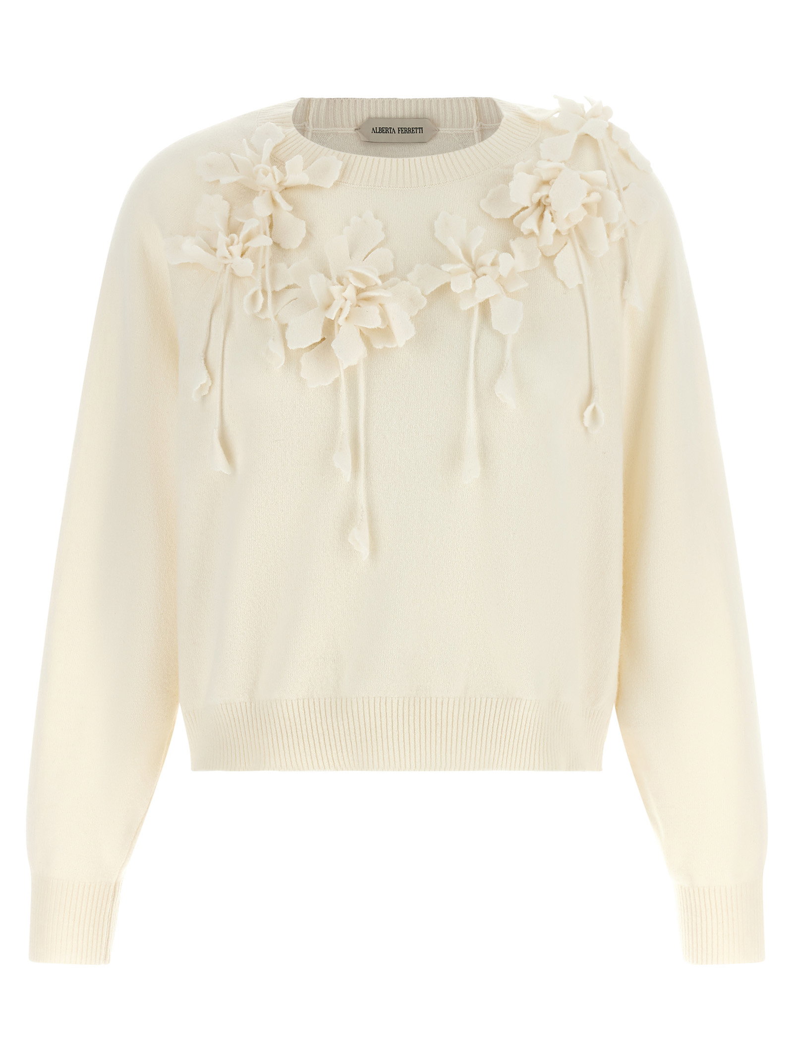 Alberta Ferretti Embroidered Flower Sweater