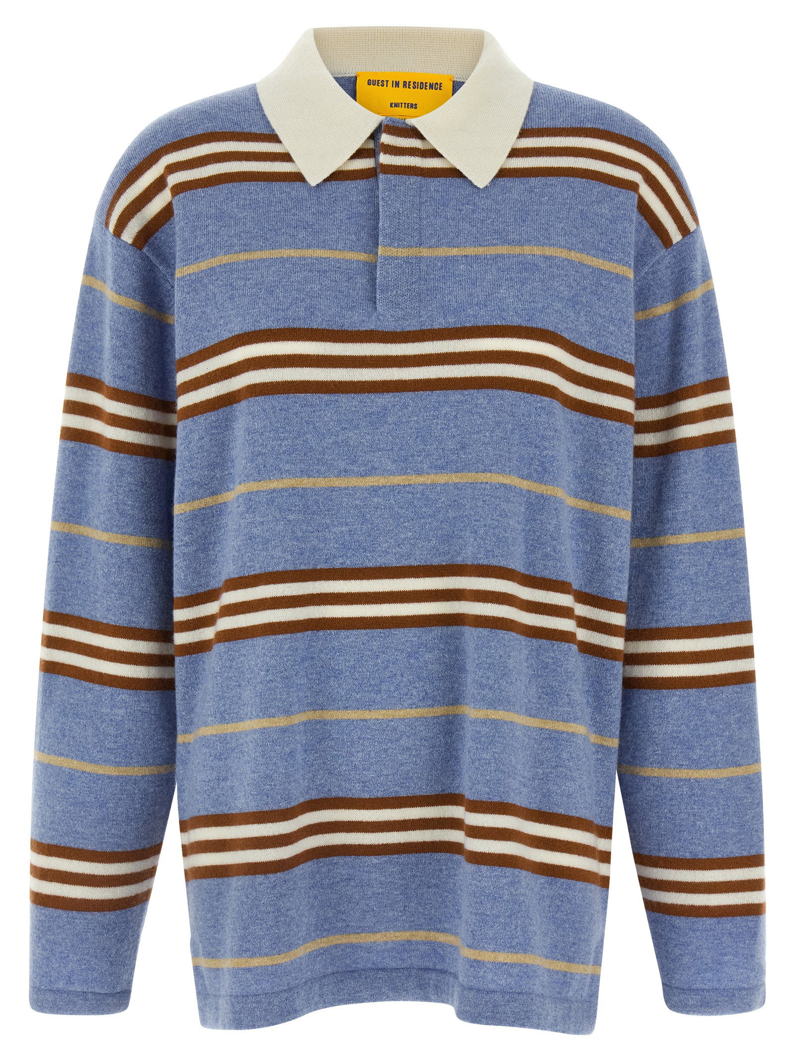 Guest In Residence Striped Rugby Polo Shirt