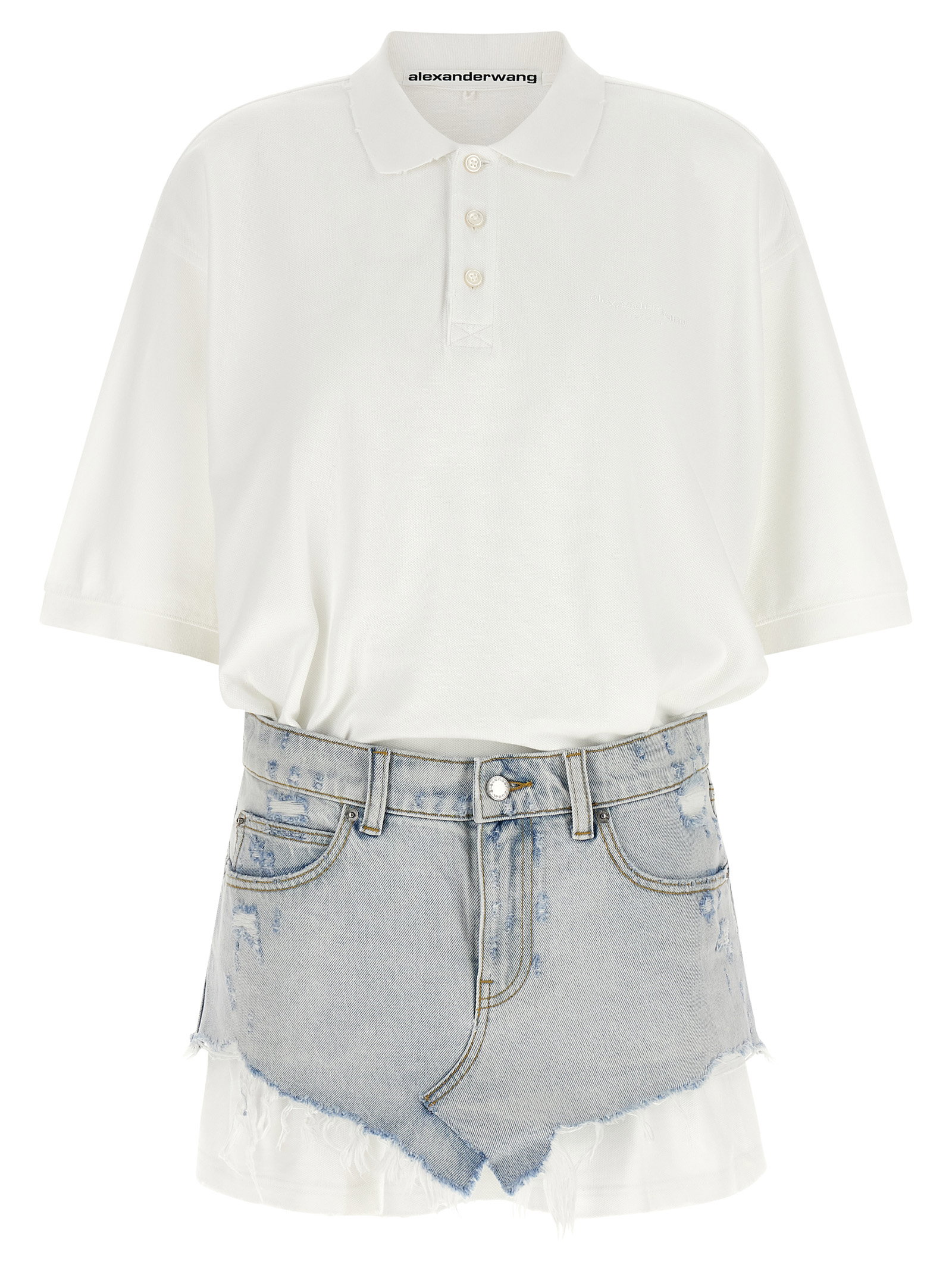 Alexander Wang Denim Skirt Polo Dress
