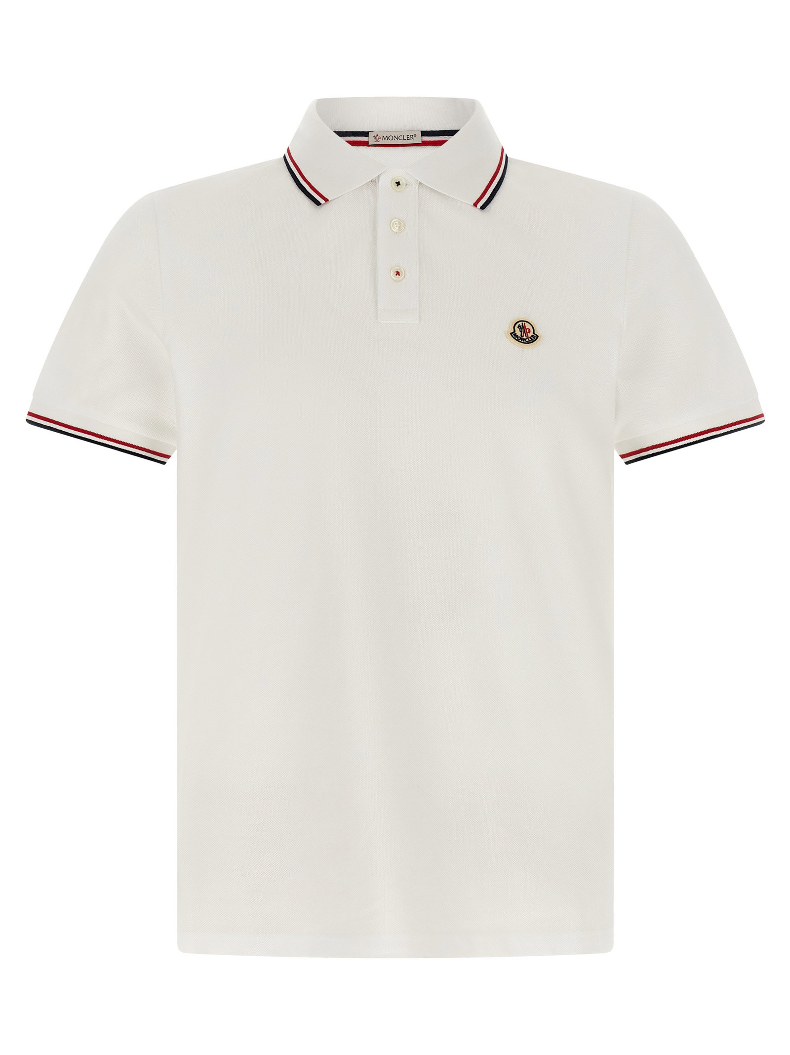 Moncler Tricolor Trim Polo Shirt