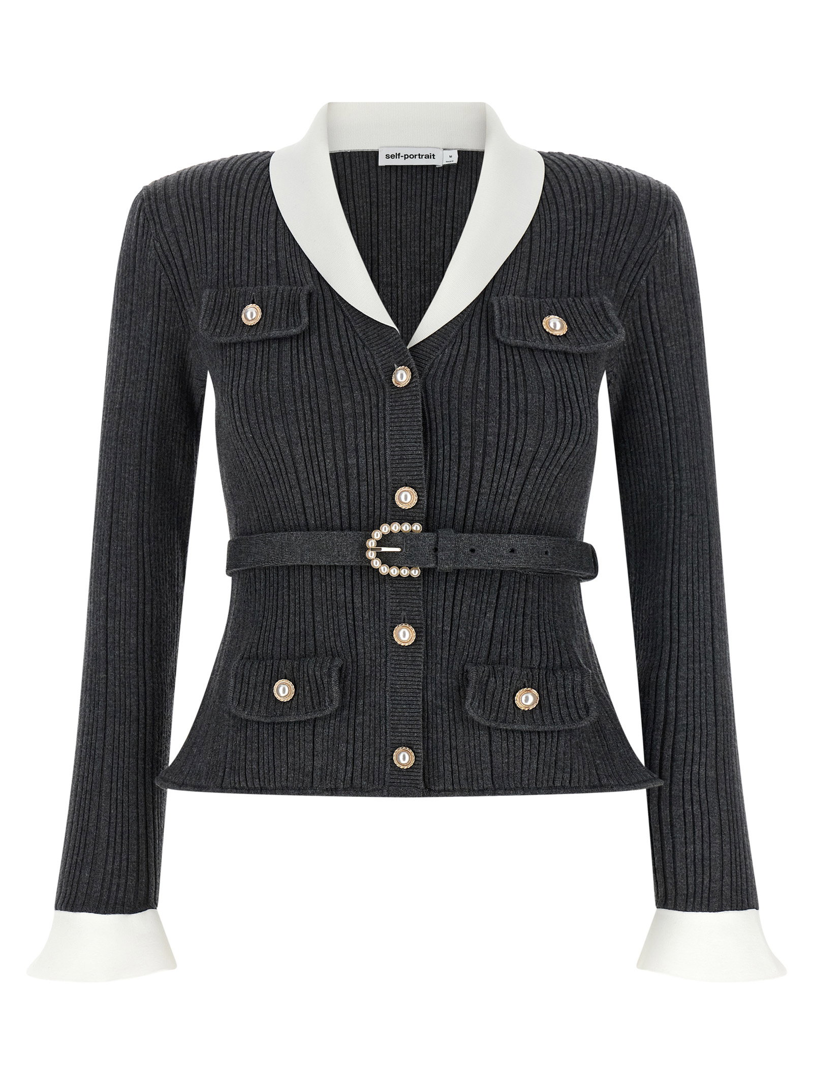 Self-Portrait Ribbed Cardigan