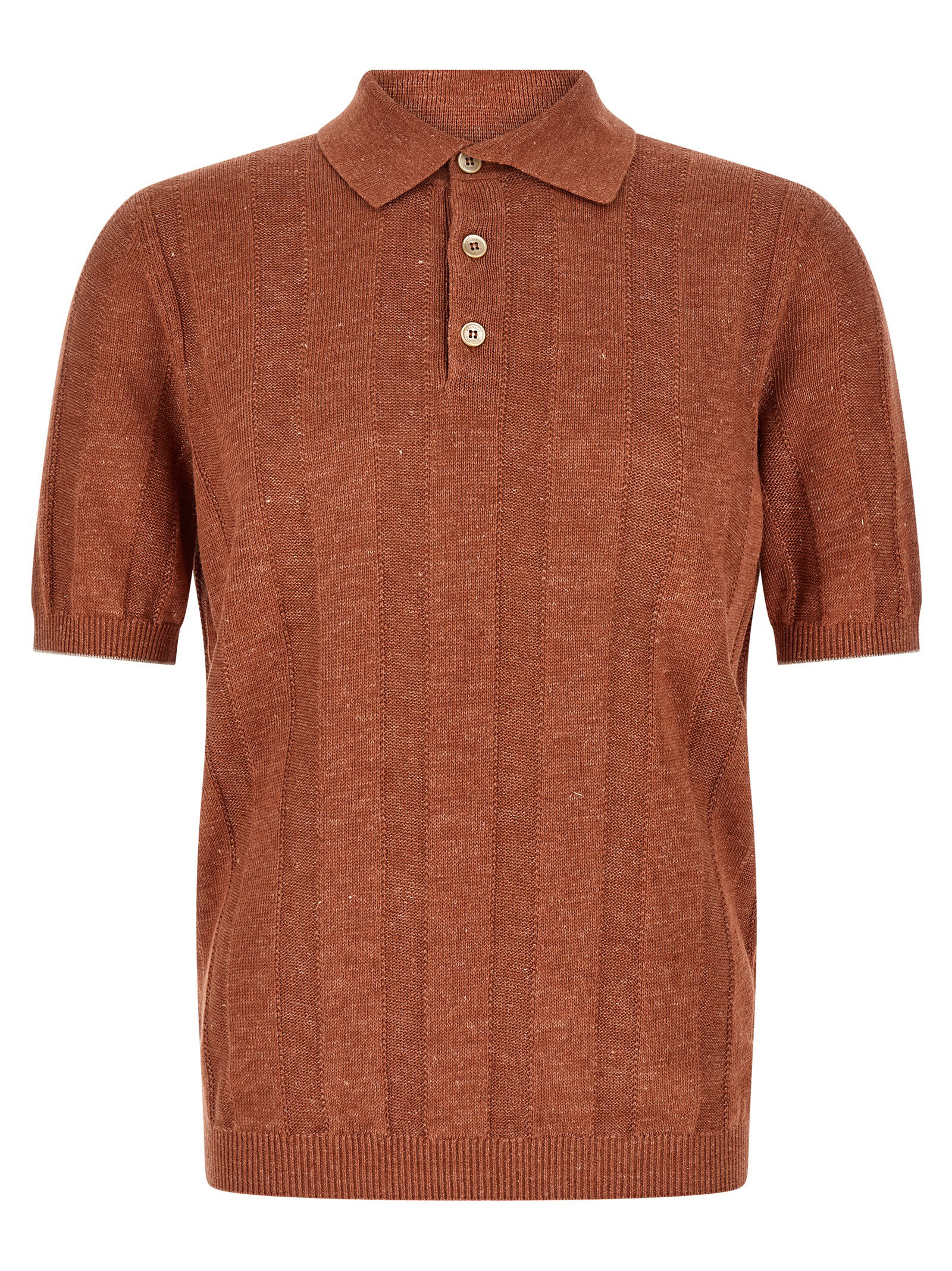Brunello Cucinelli Wide Ribbed Polo Shirt