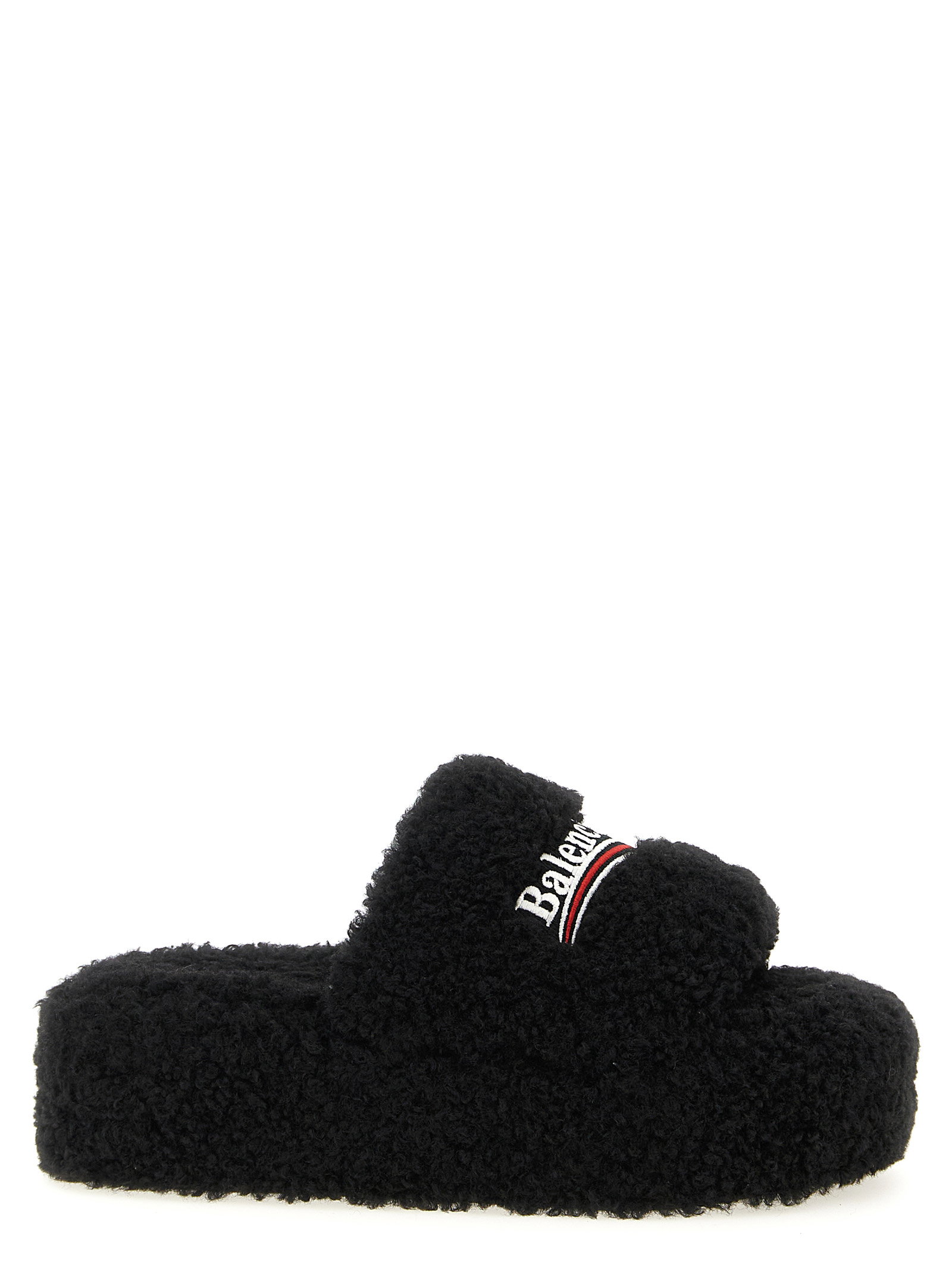 Balenciaga Furry Platform Slides