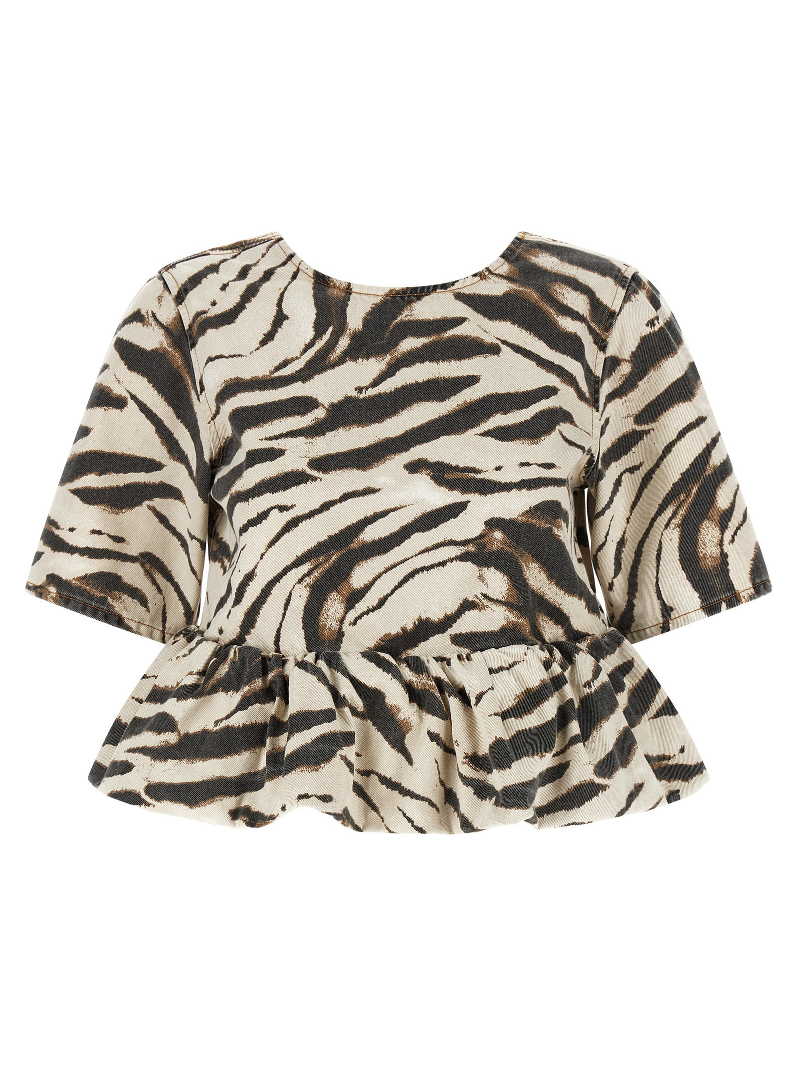 Ganni Zebra Denim Top