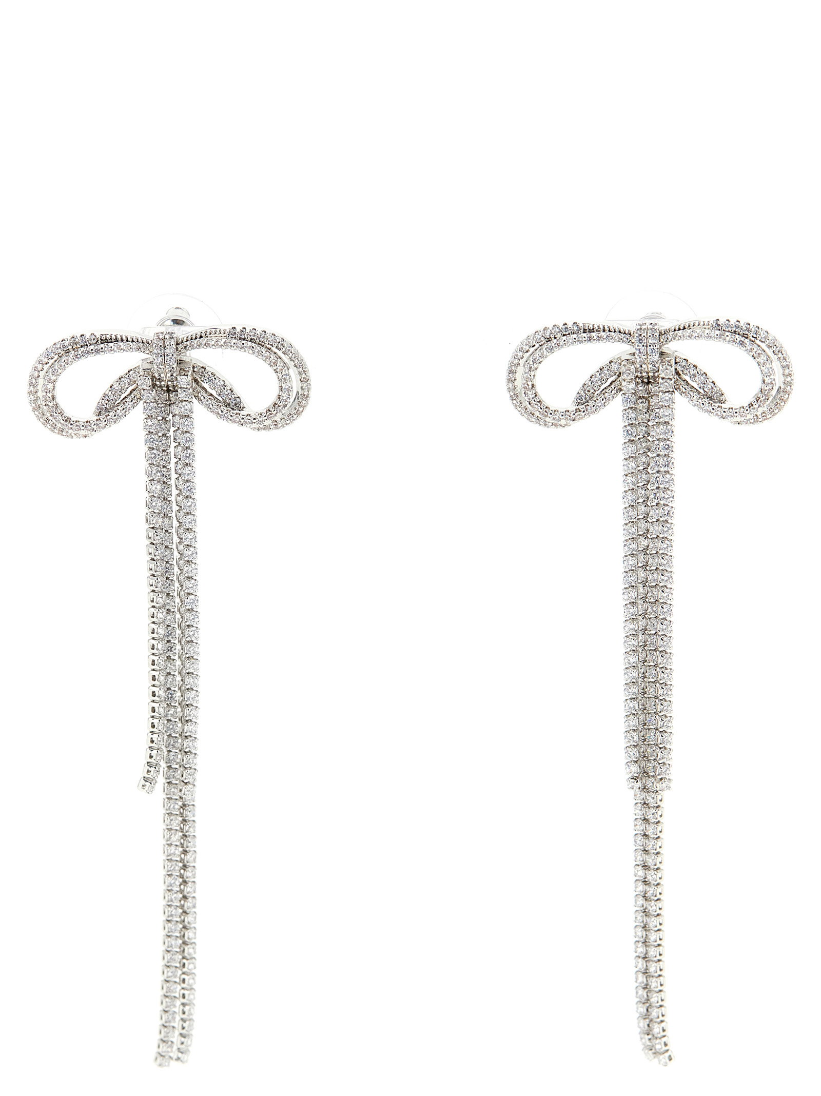 Self-Portrait Double Crystal Bow Earrings