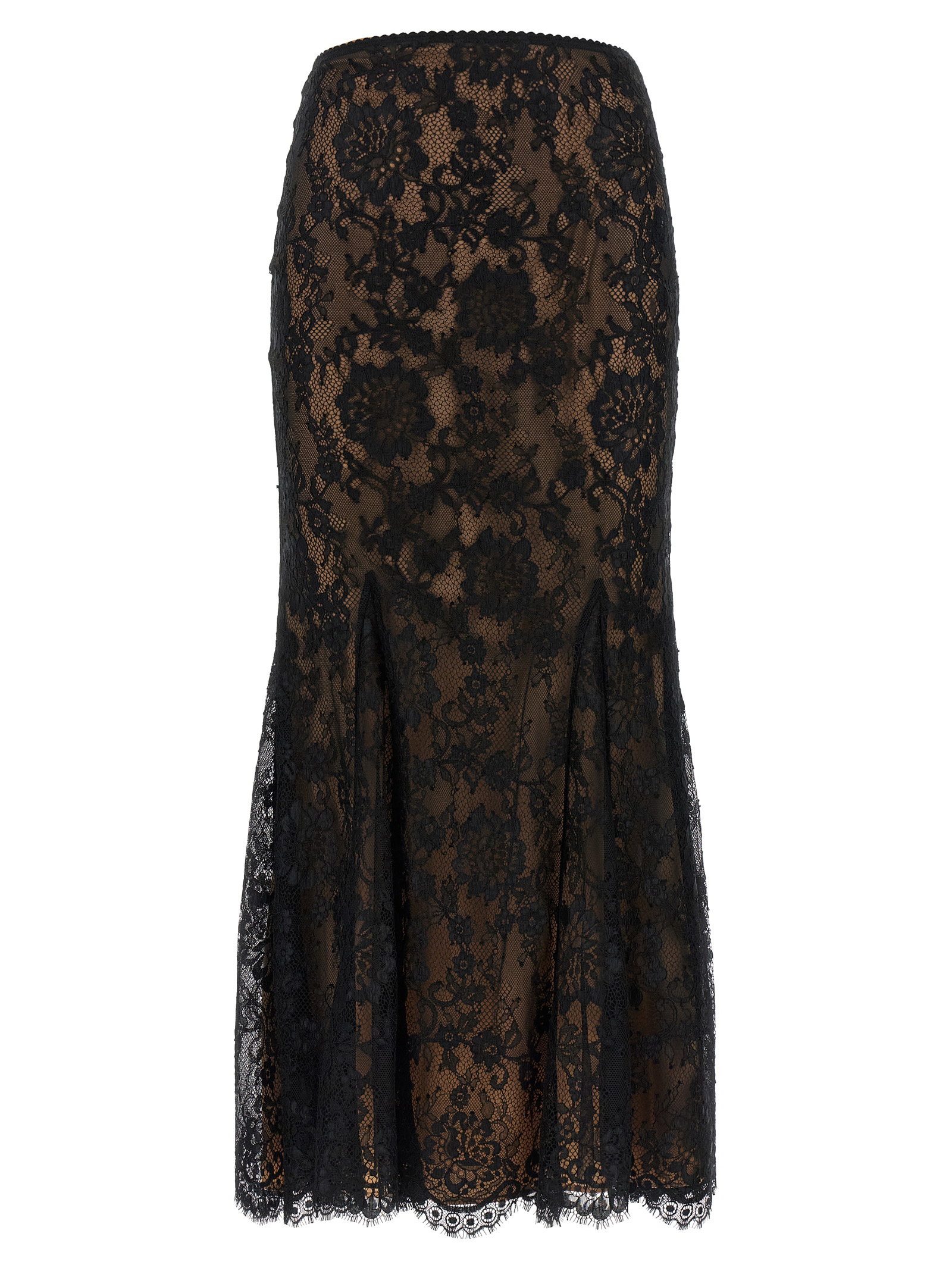 Self-Portrait Black Lace Midi Skirt