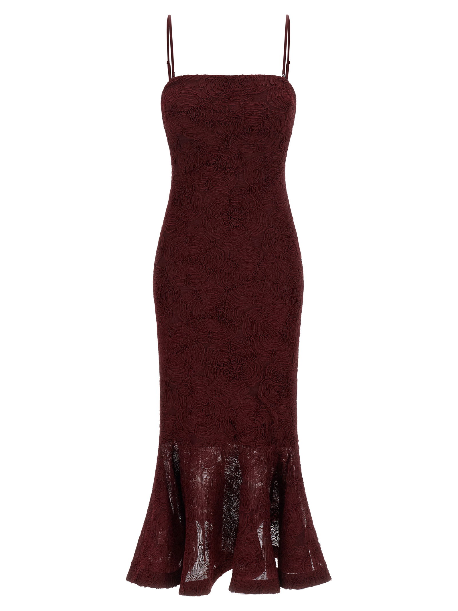 Rotate Birger Christensen Flower Mesh Flounce Dress