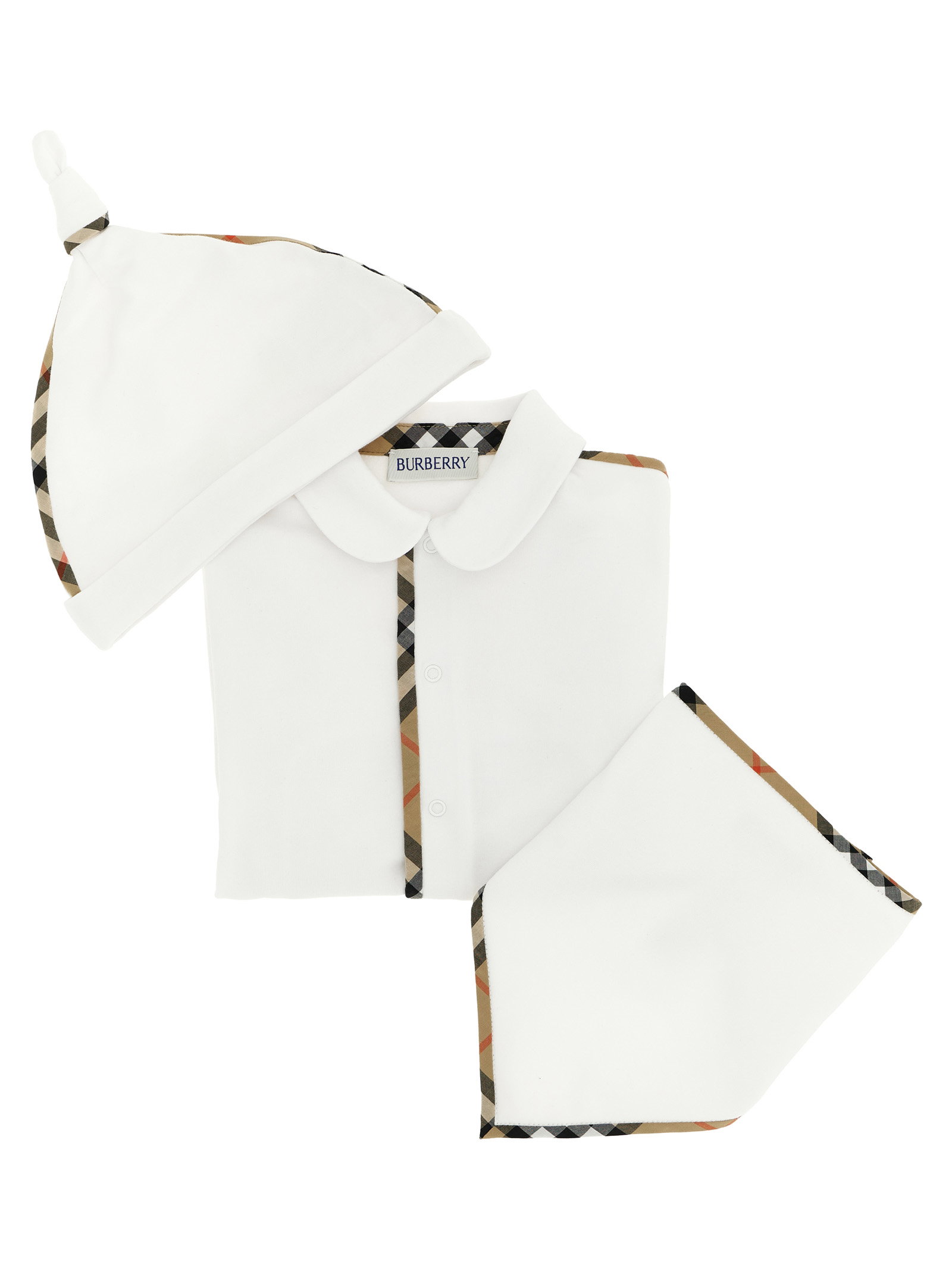 Burberry Baby Set Hamilton Jumpsuit + Cap + Bib