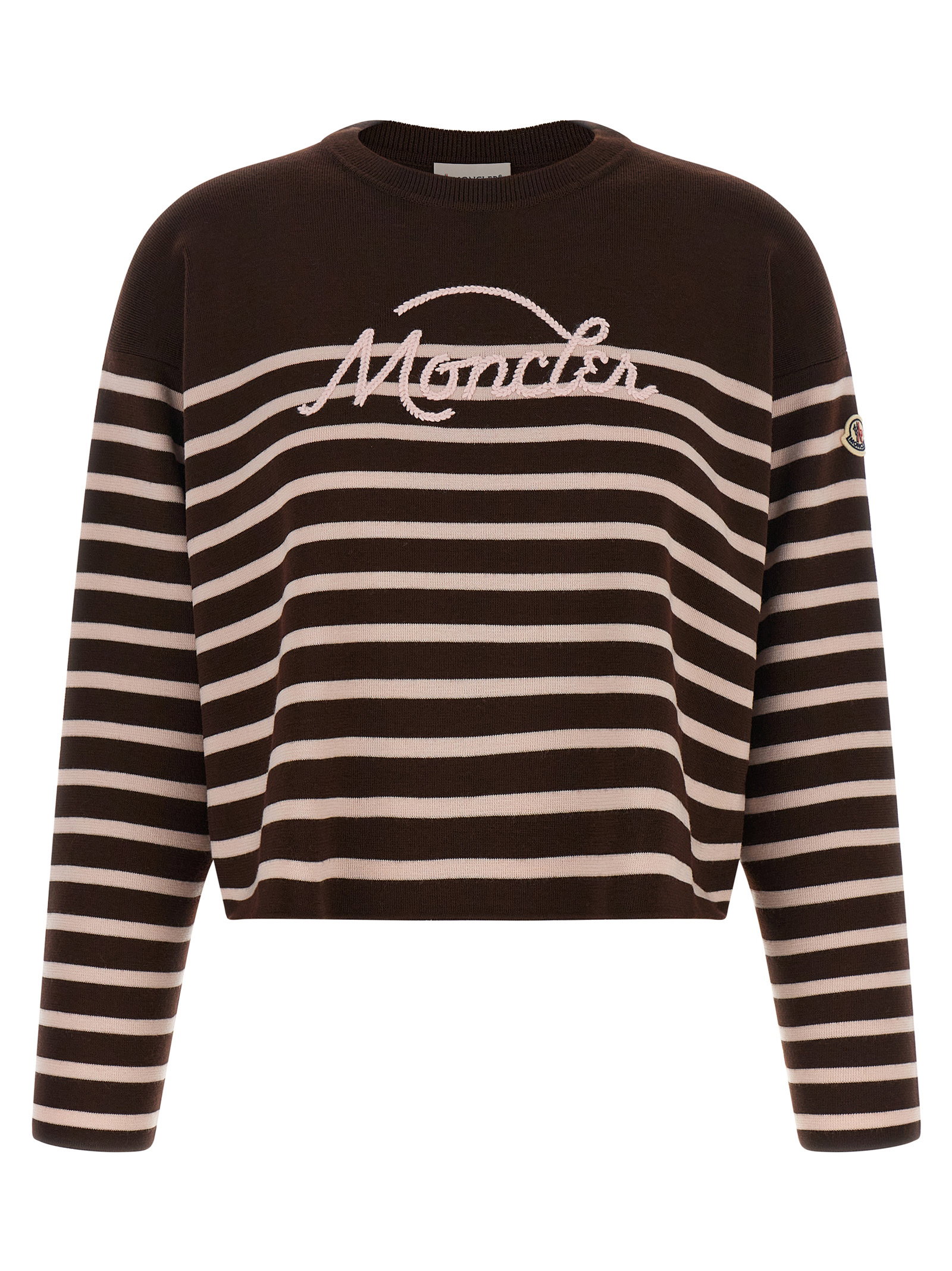 Moncler Striped Sweater With Embroidery