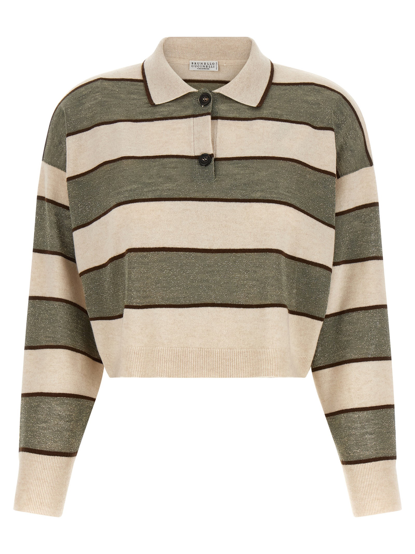 Brunello Cucinelli Sparkling Stripes Polo Shirt