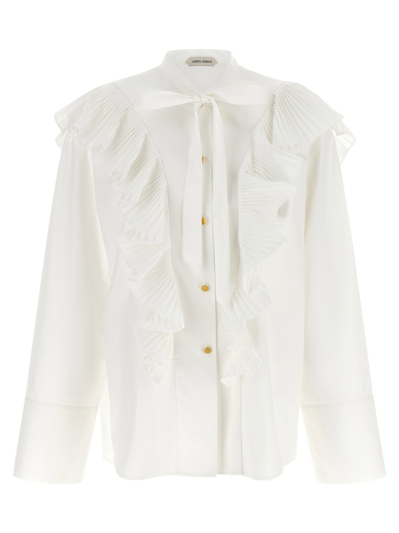 Alberta Ferretti Pleated Ruffle Shirt