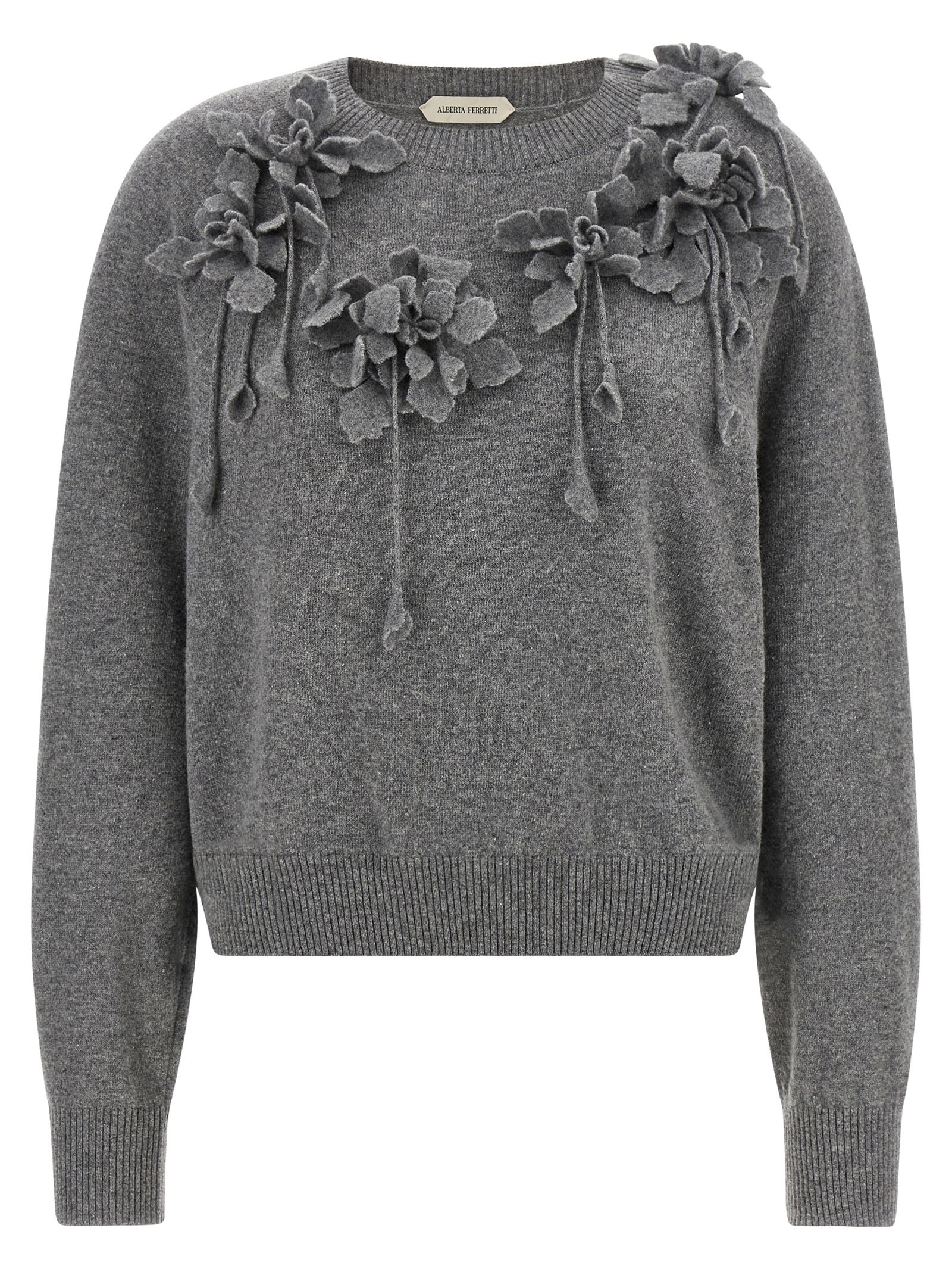 Alberta Ferretti Embroidered Flower Sweater