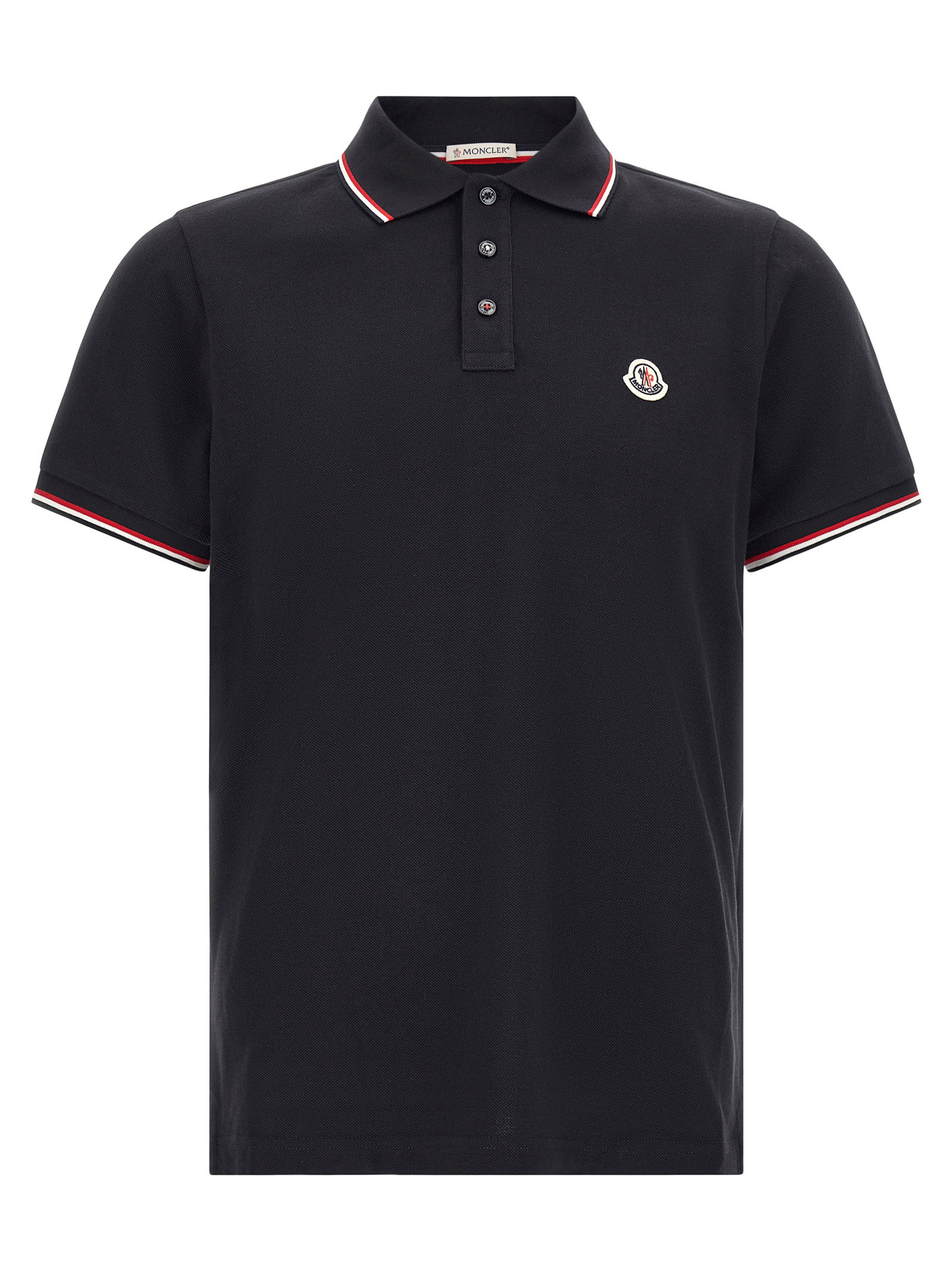 Moncler Tricolor Trim Polo Shirt
