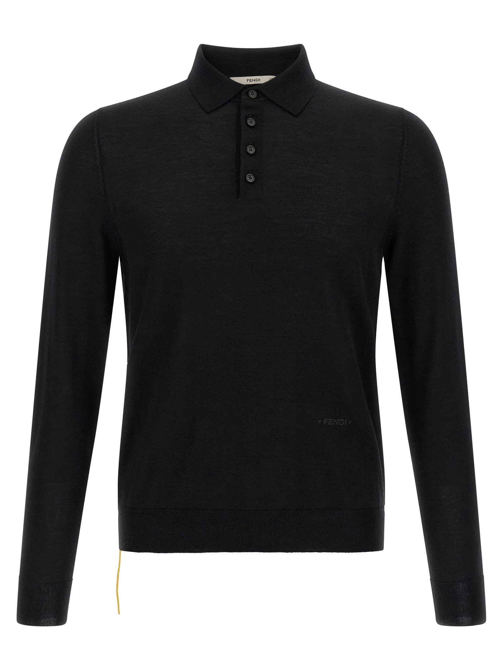 Fendi Yellow Stitching Polo Shirt With Visible Thread