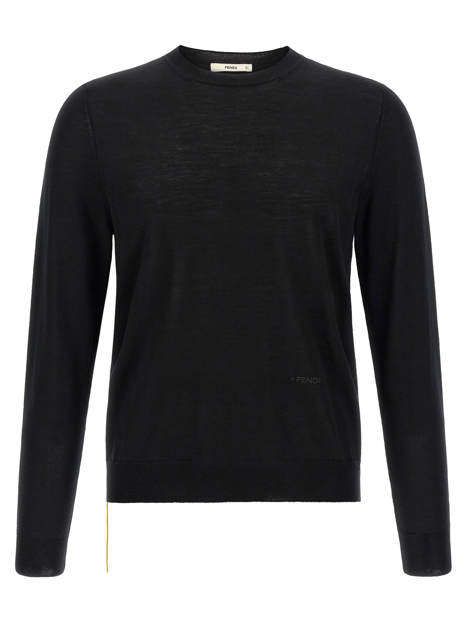 Fendi Yellow Stitching Sweater With Visible Thread