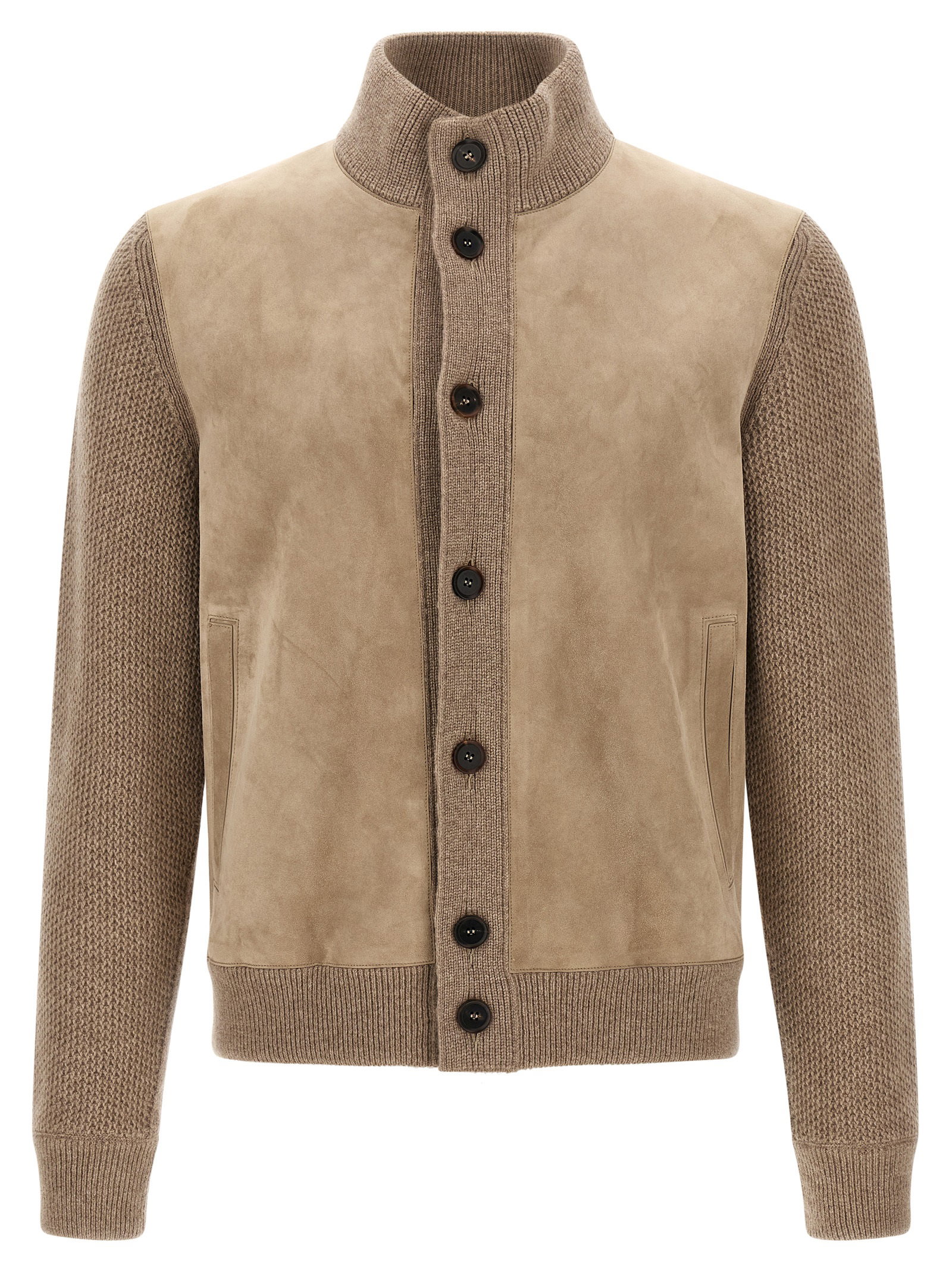 Zegna Suede Panel Cardigan