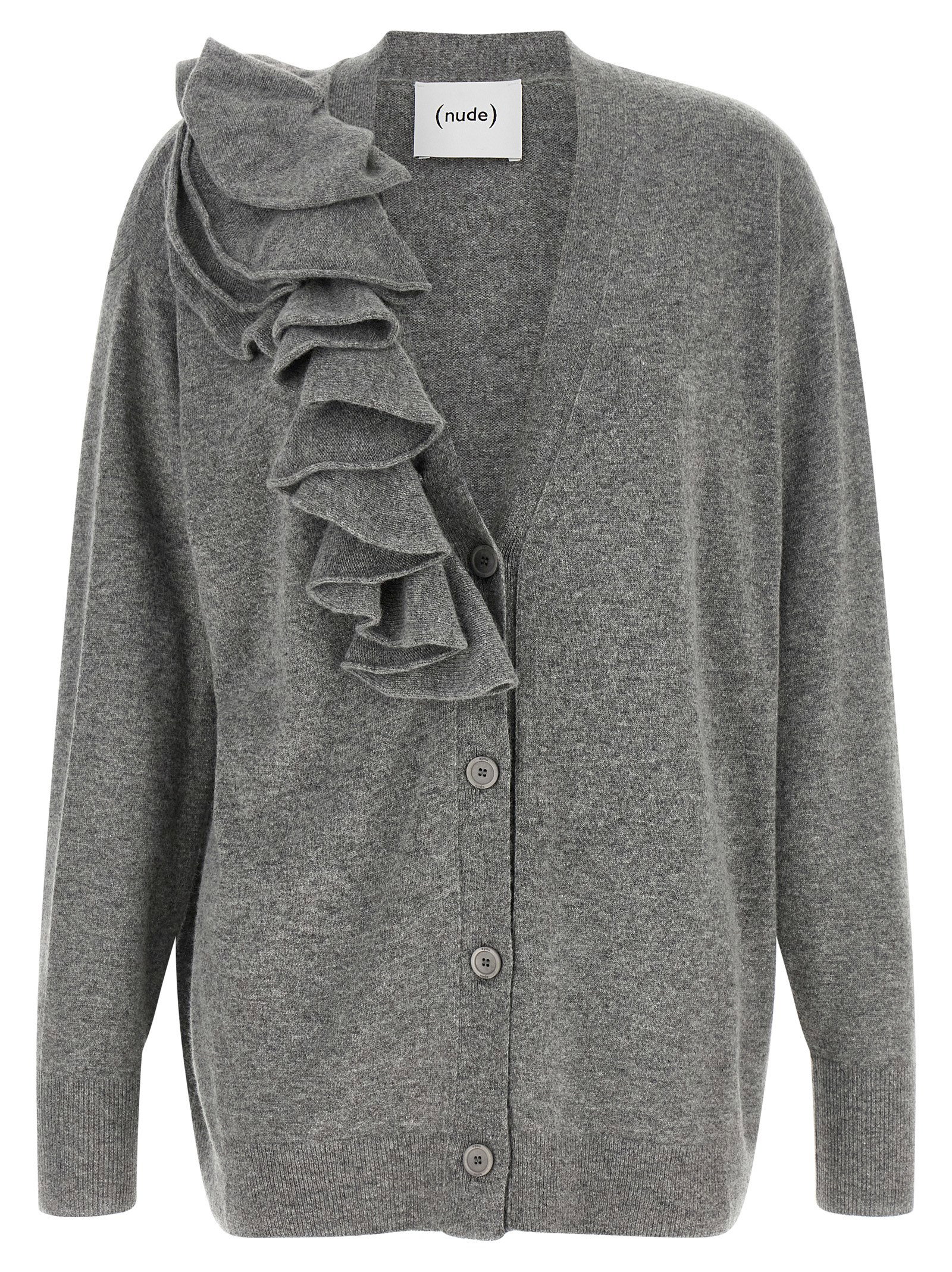 Nude Ruffle Cardigan