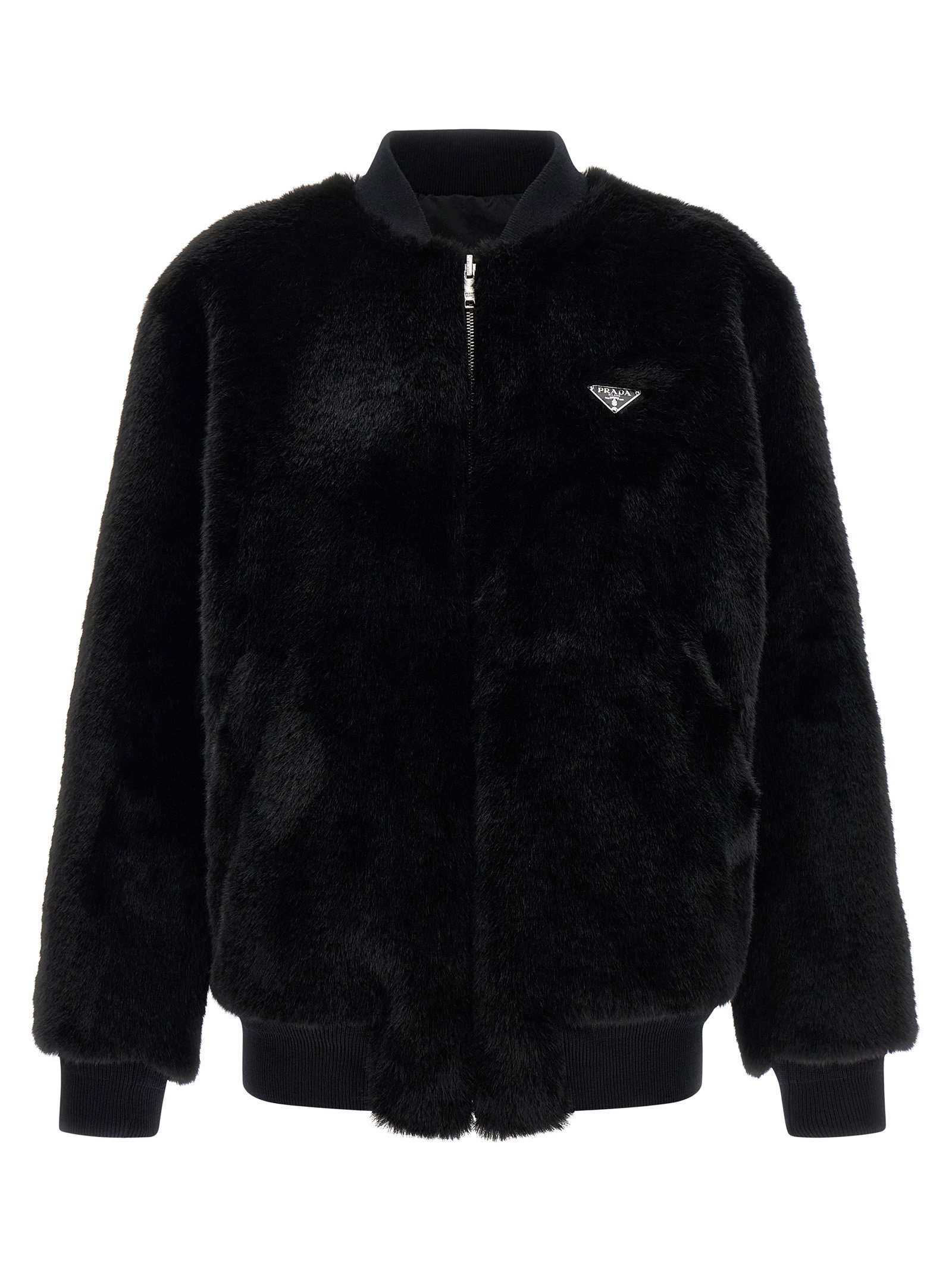 Prada Eco-fur And Re-nylon Reversible Bomber Jacket