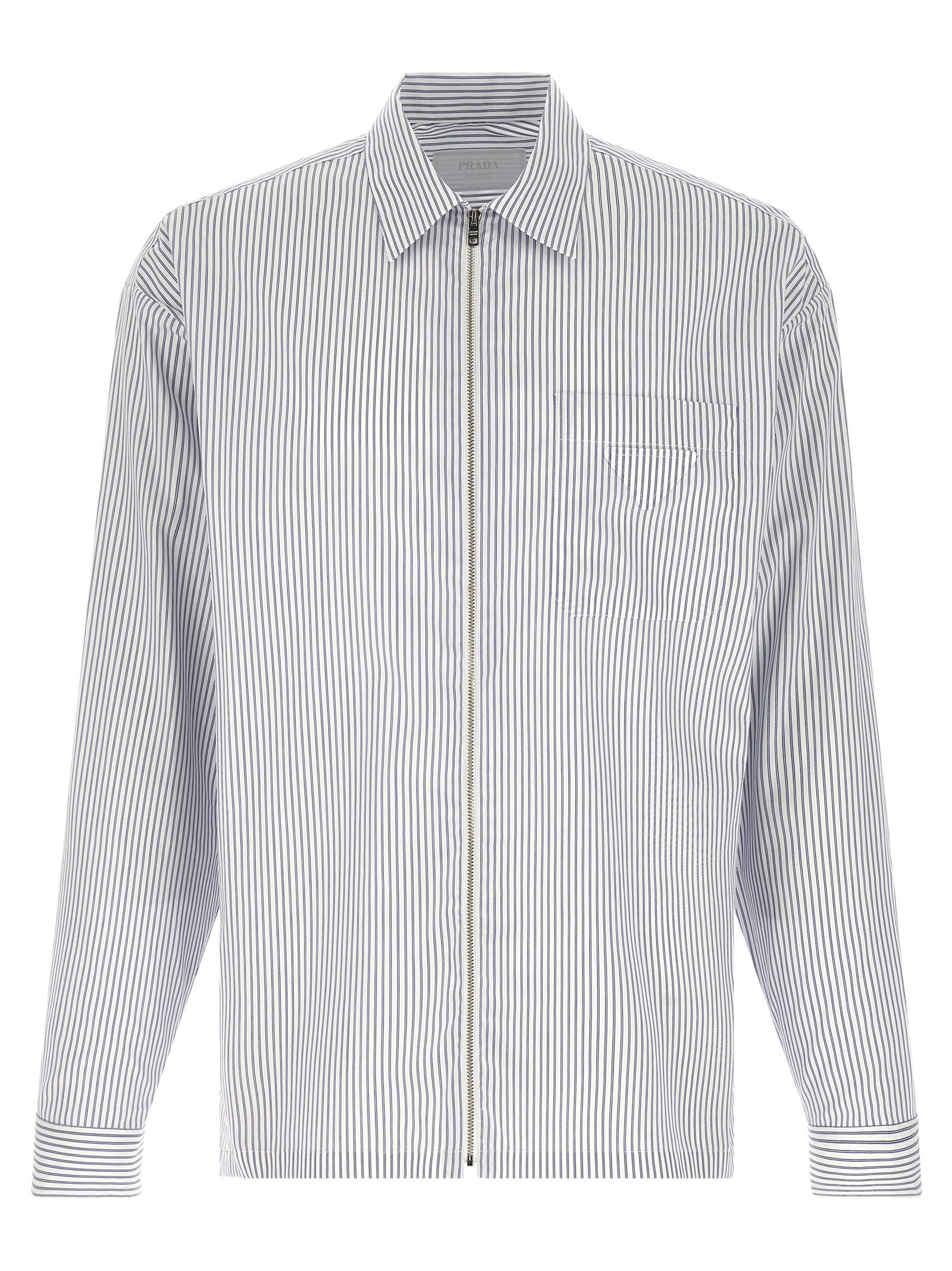 Prada Zip Striped Shirt