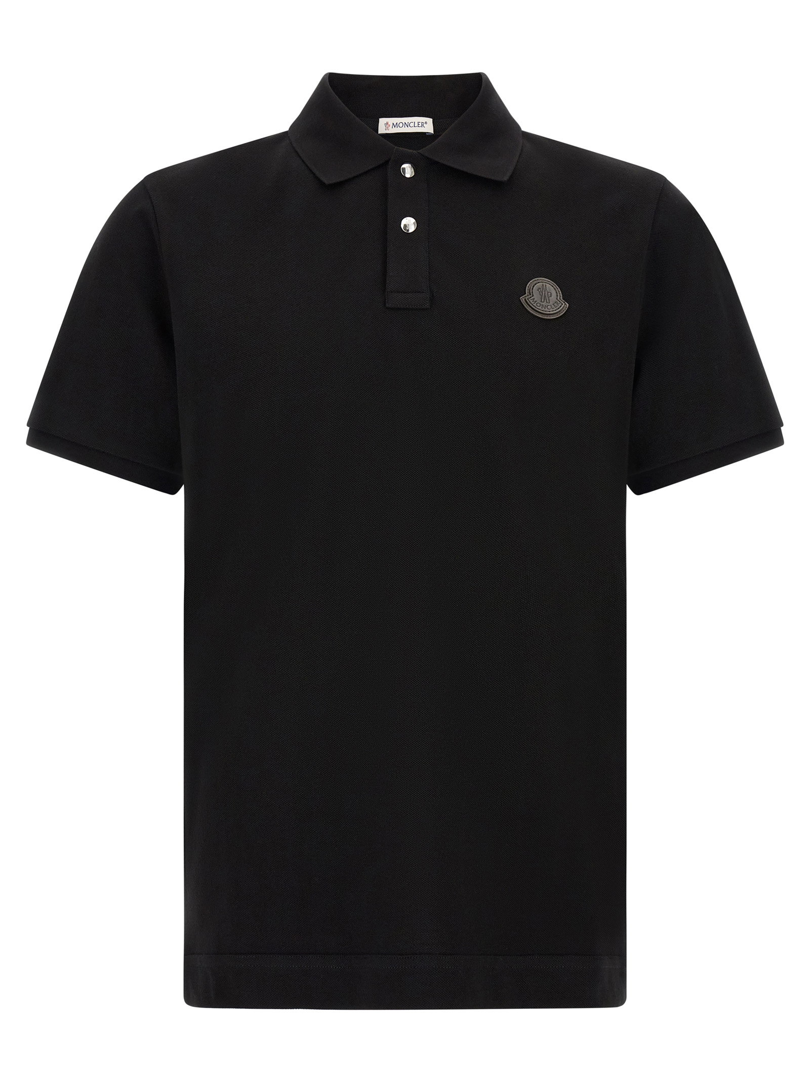 Moncler Leather Logo Patch Polo Shirt