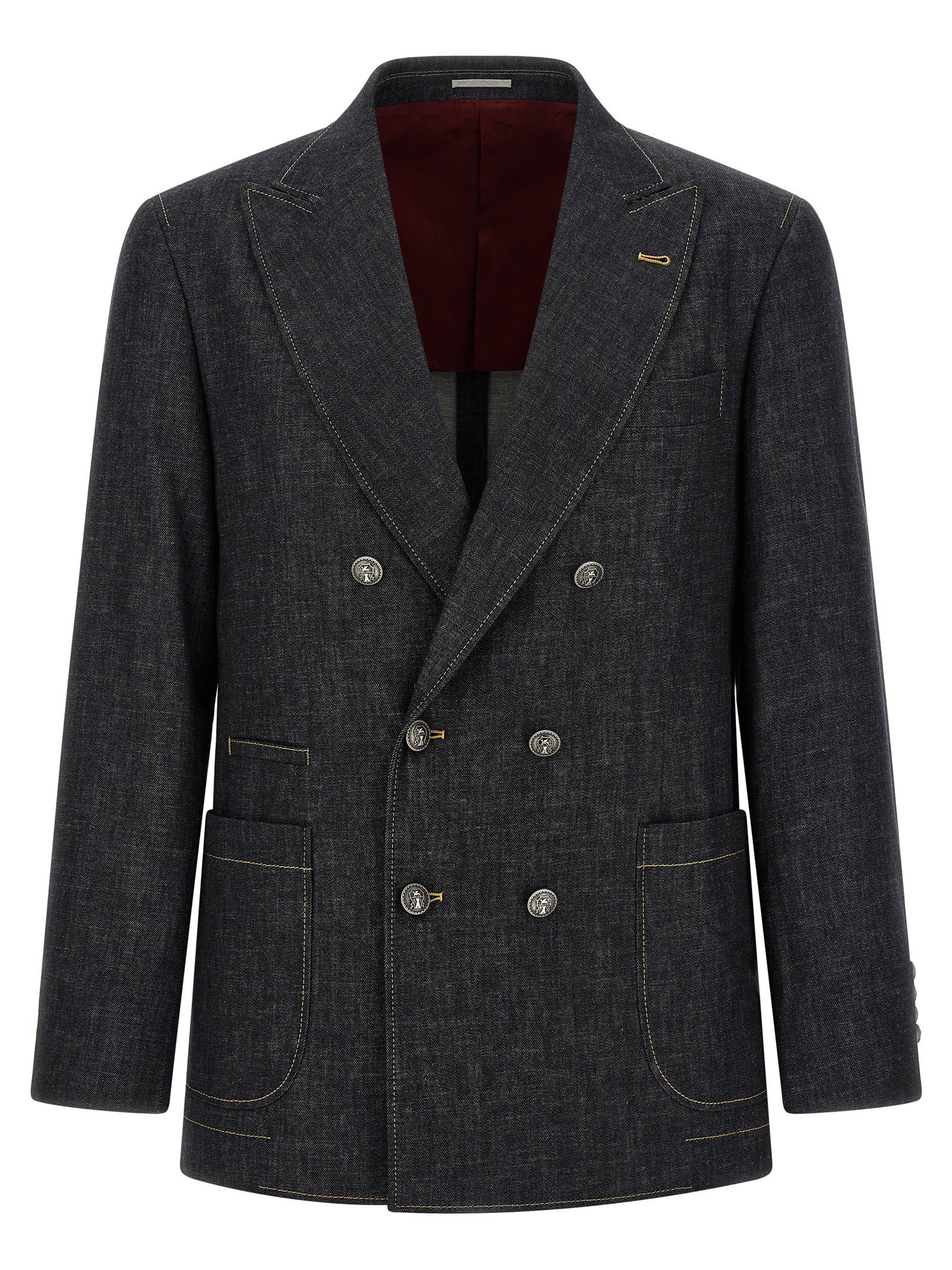 Brunello Cucinelli Double-breasted Denim Blazer