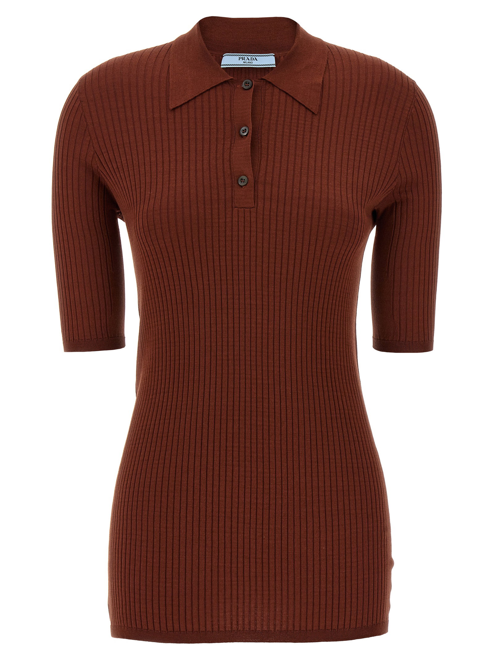 Prada Ribbed Polo Shirt