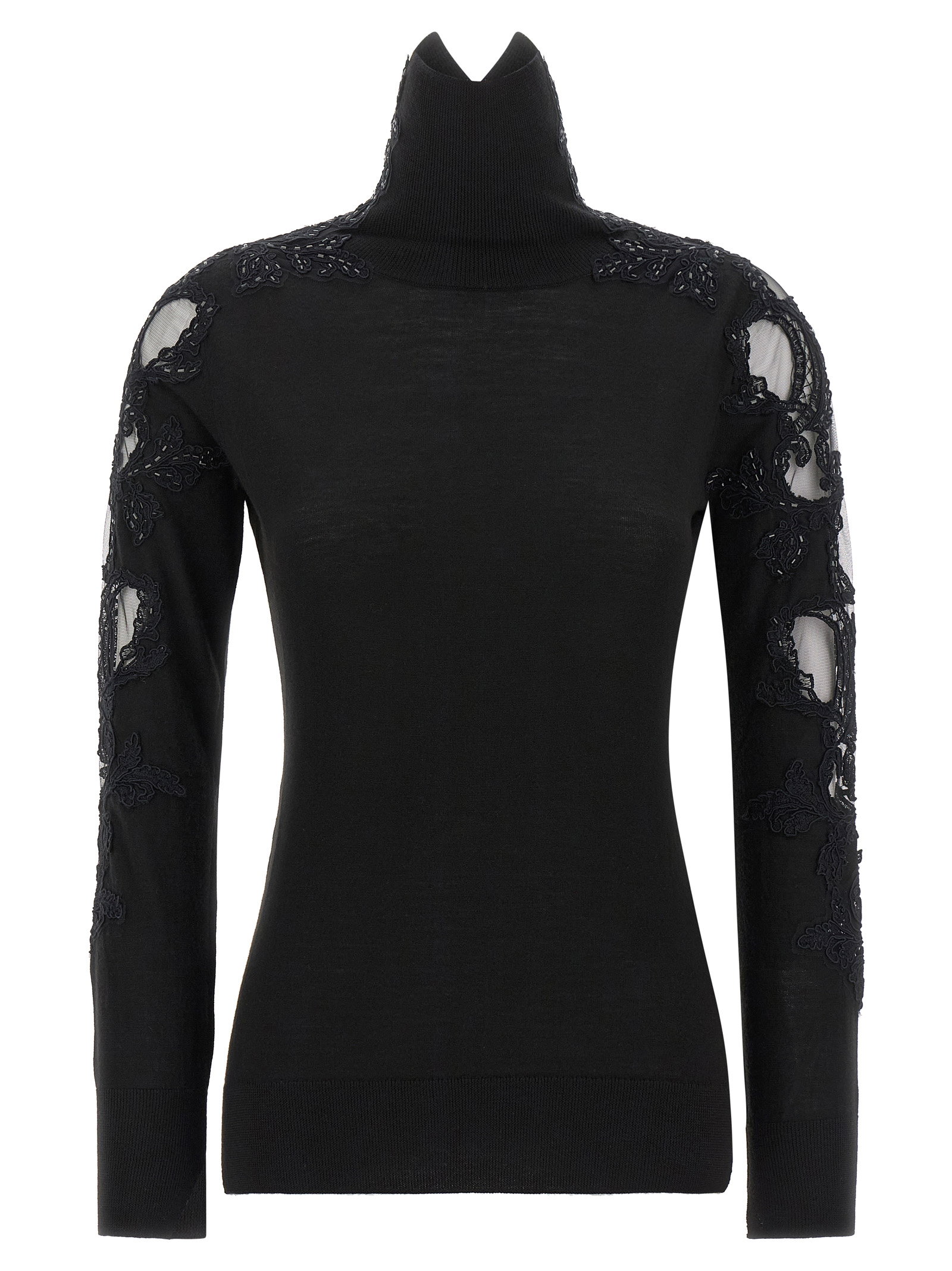 Ermanno Scervino High Neck With Lace Inserts