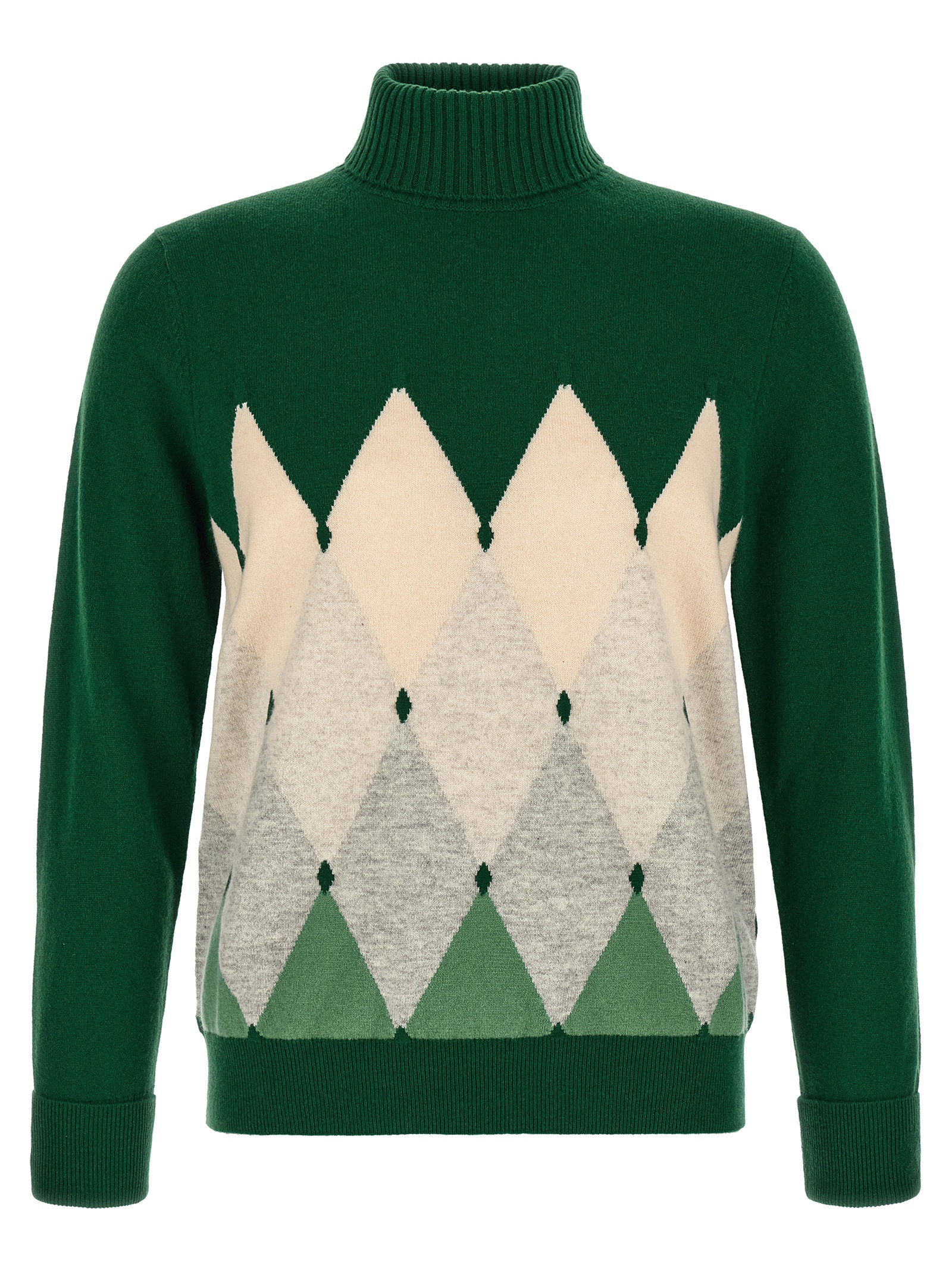 Ballantyne Classic Diamond Intarsia Turtleneck Sweater
