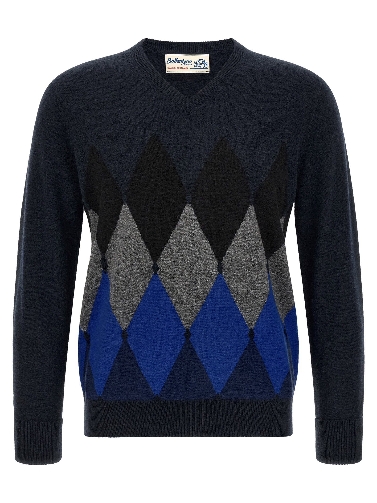 Ballantyne Classic Diamond Intarsia Sweater