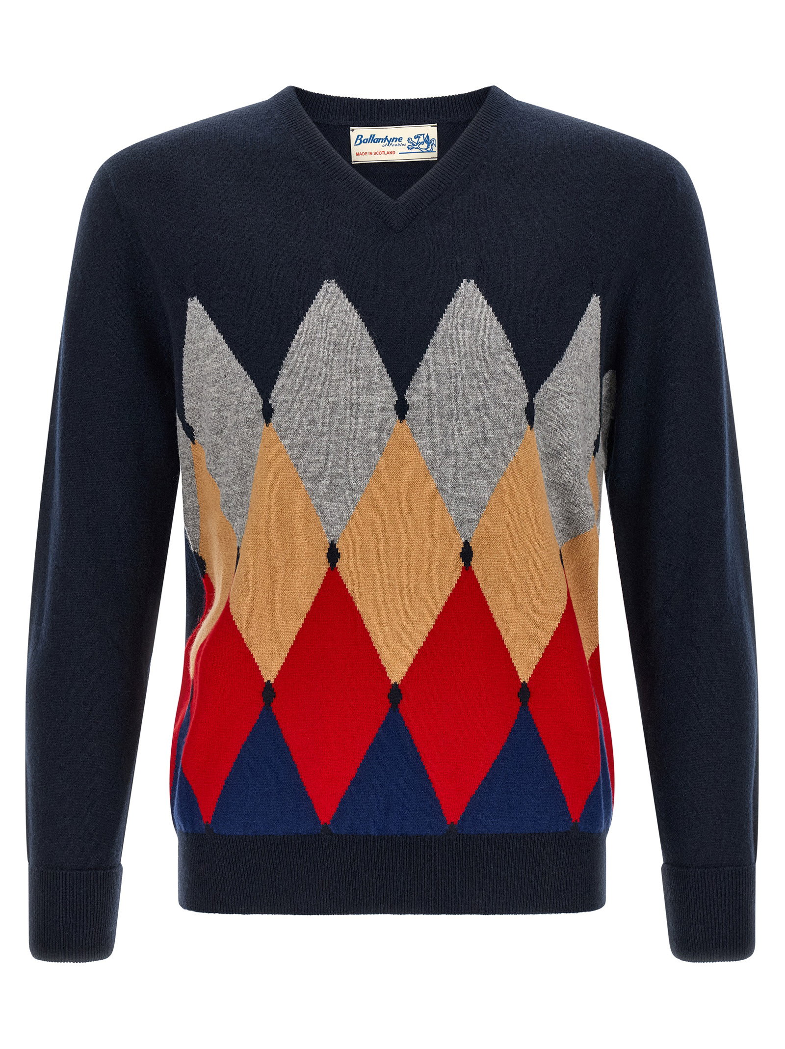 Ballantyne Classic Diamond Intarsia Sweater