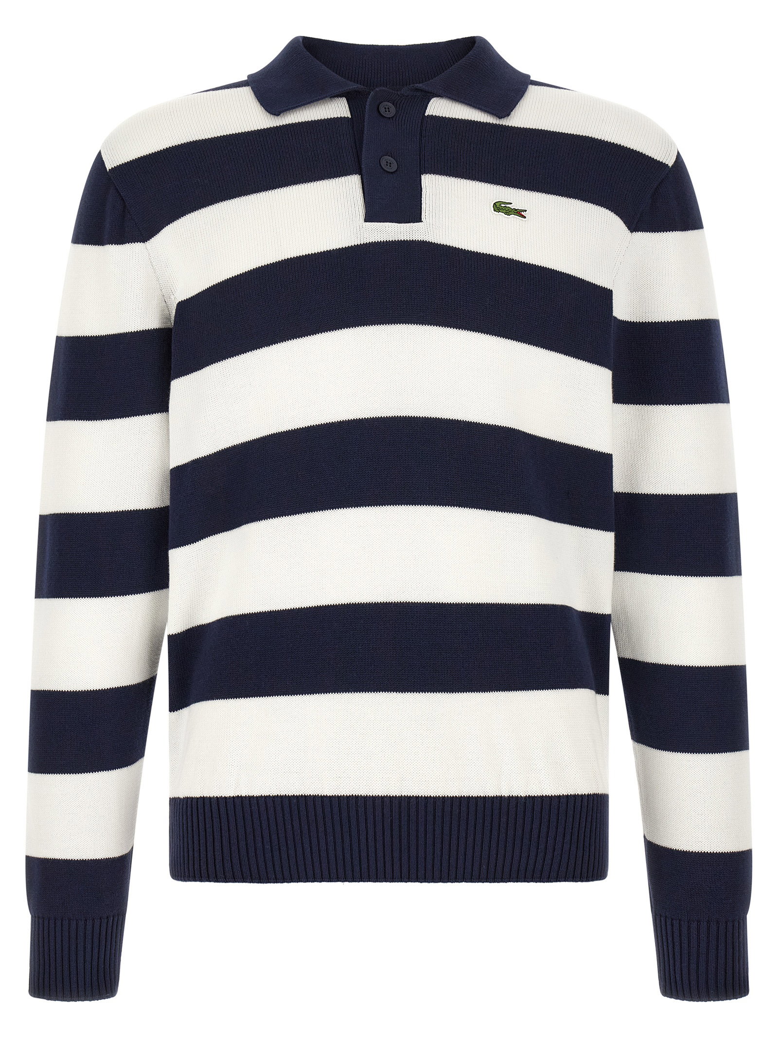 Lacoste Striped Pulover With Polo Collar