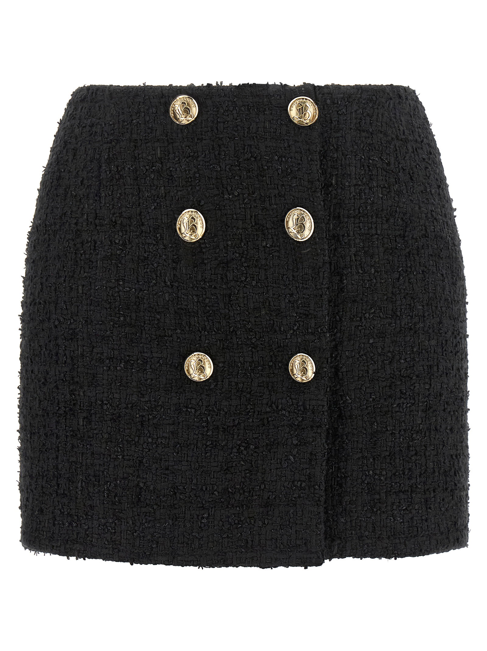 Balmain Embossed Button Detail Miniskirt