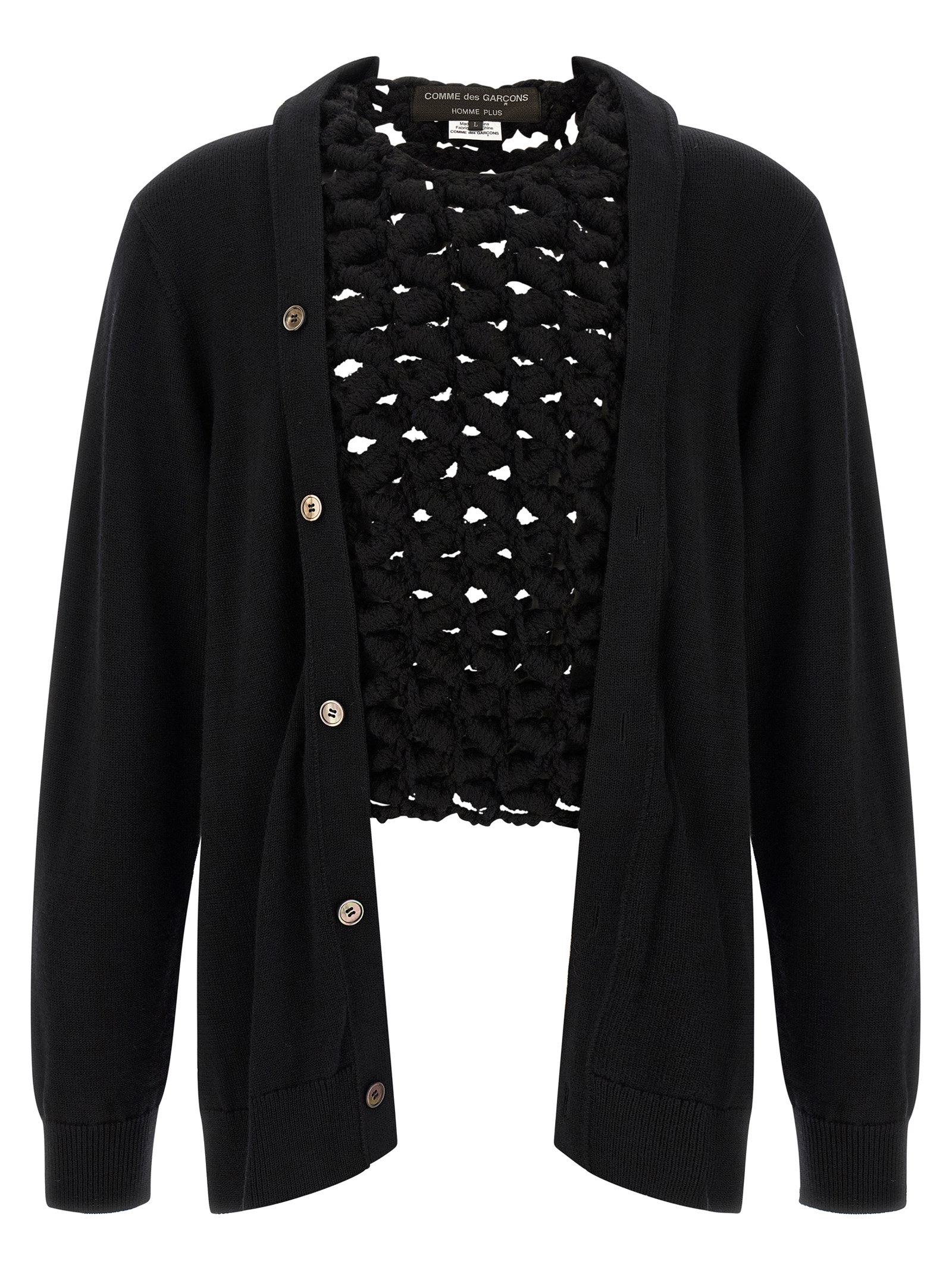 Comme Des Garçons Homme Plus Woven Insert Cardigan