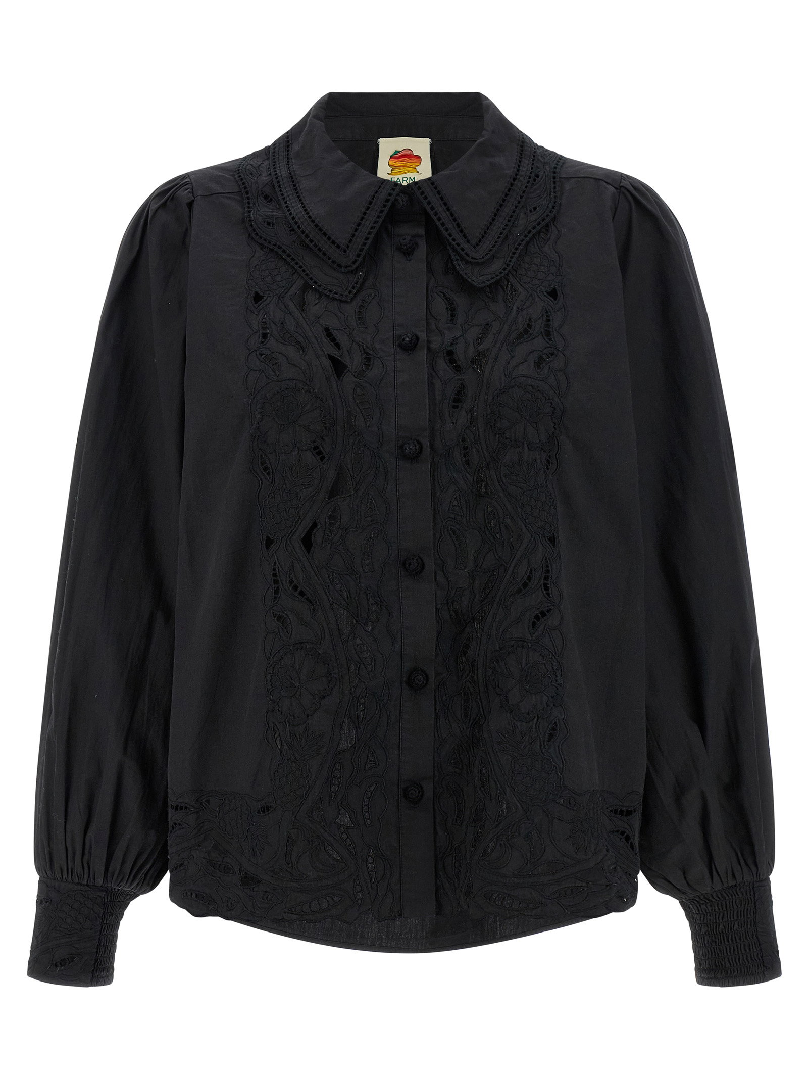 Farm Rio Black Embroidered Shirt