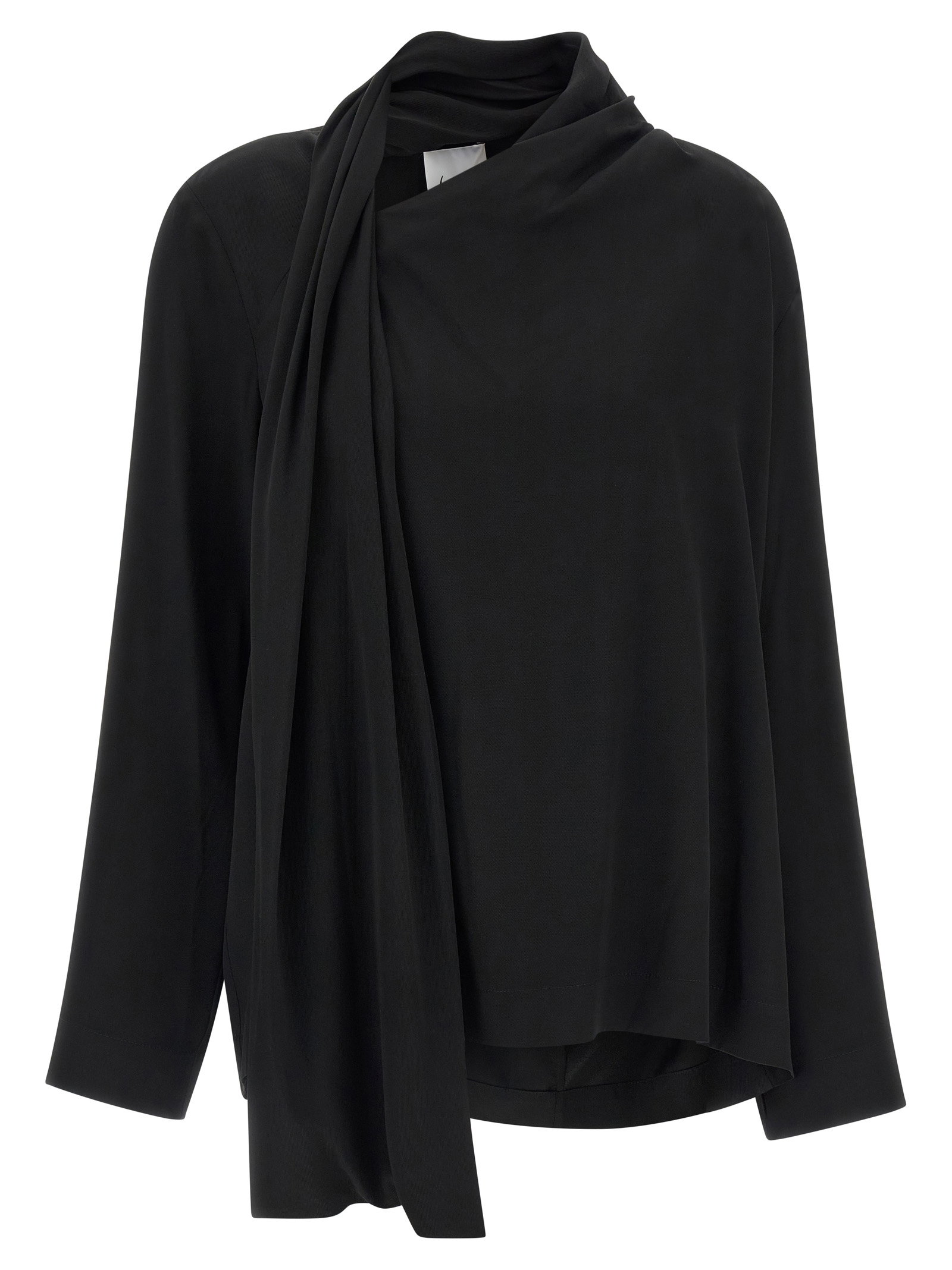 Nude Draped Panel Blouse